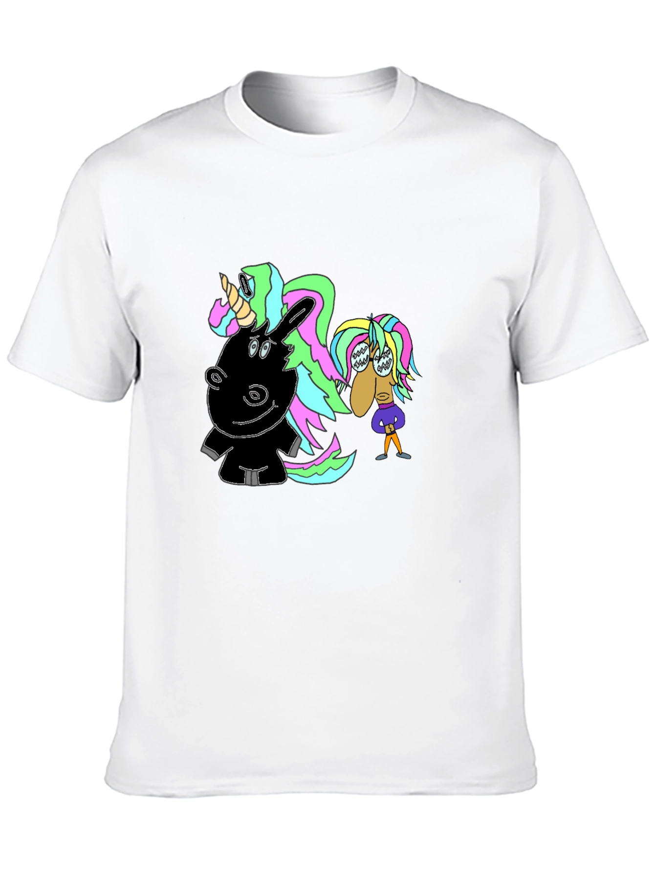 Unicorn & Character Graphic T-Shirt