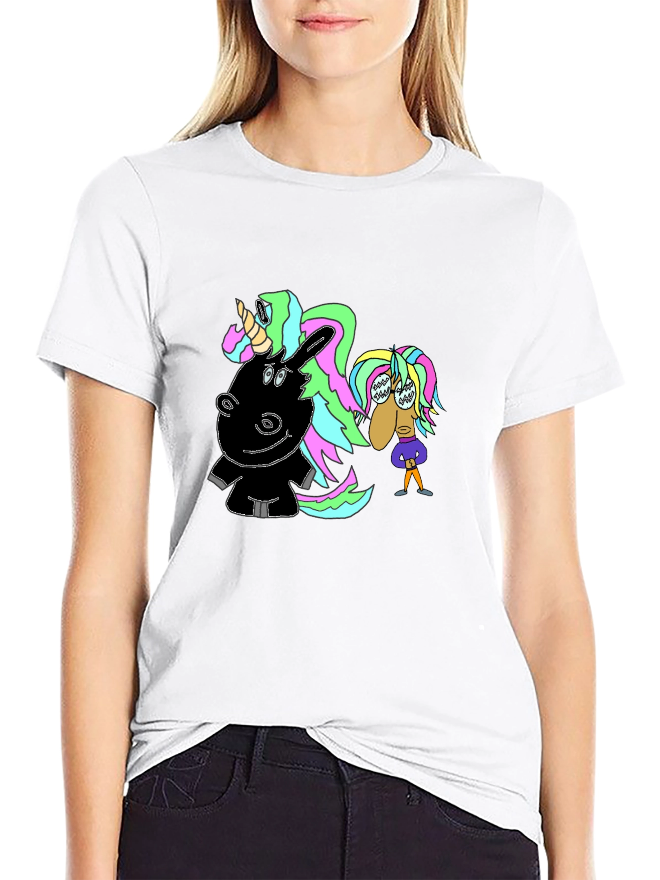 Unicorn & Character Graphic T-Shirt