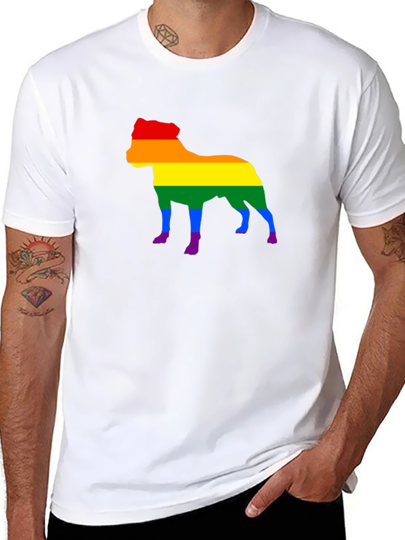 Pride Dog Graphic Tee - Black Cotton Blend Shirt