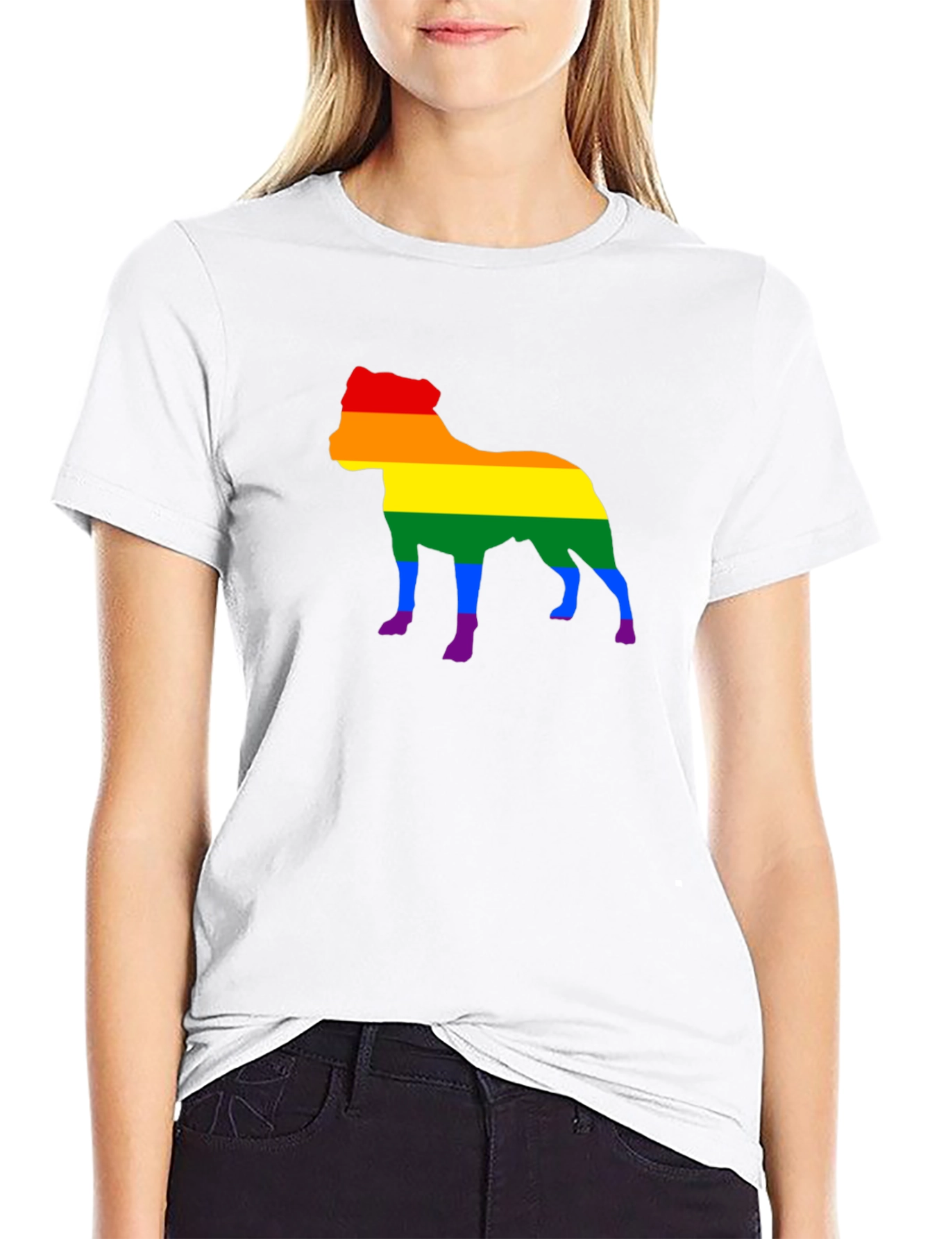 Pride Dog Graphic Tee - Black Cotton Blend Shirt