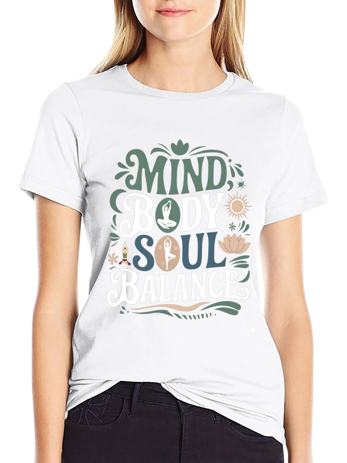 Mind Body Soul Balance T-Shirt - Mens Black Tee