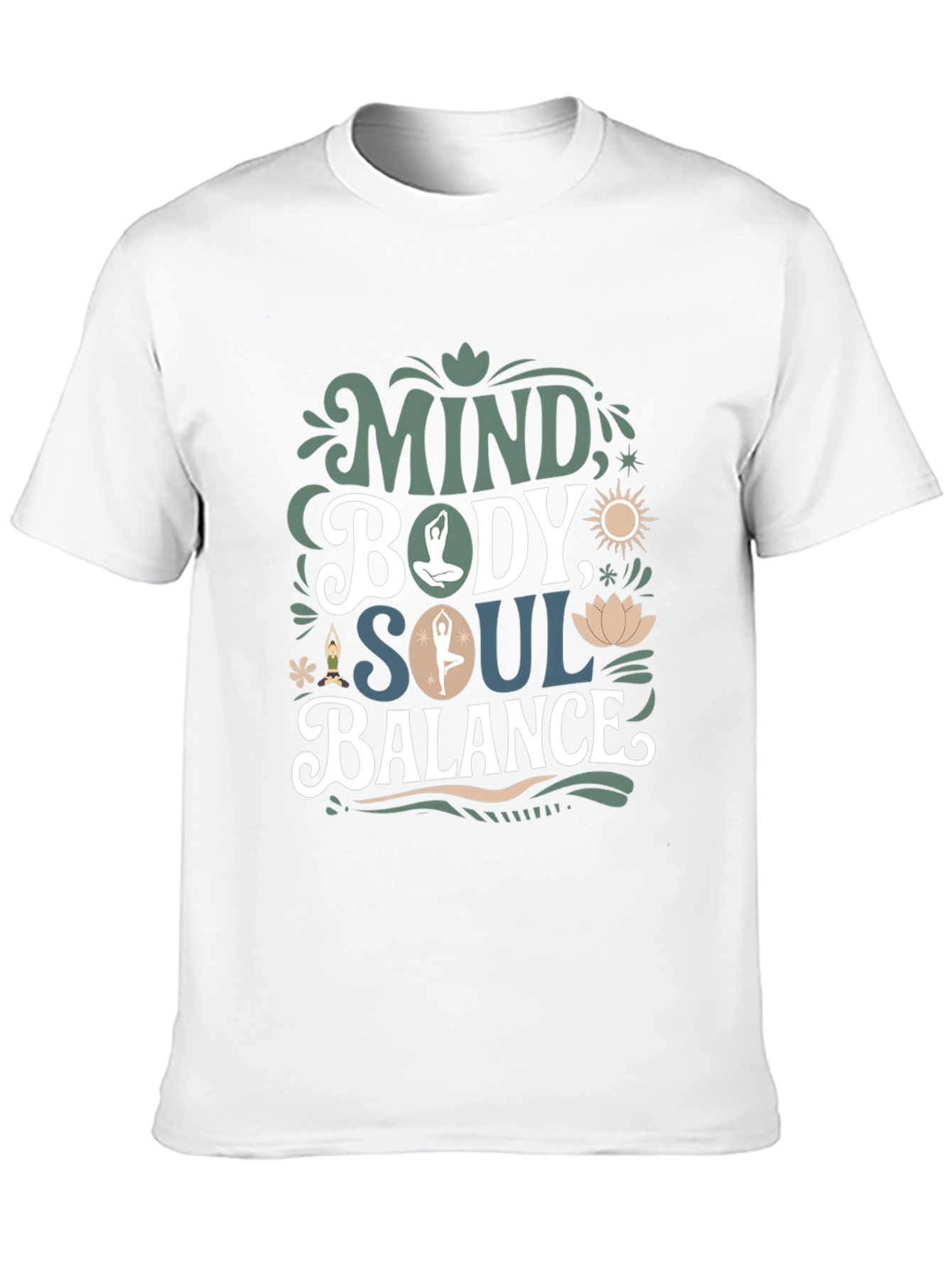 Mind Body Soul Balance T-Shirt - Mens Black Tee