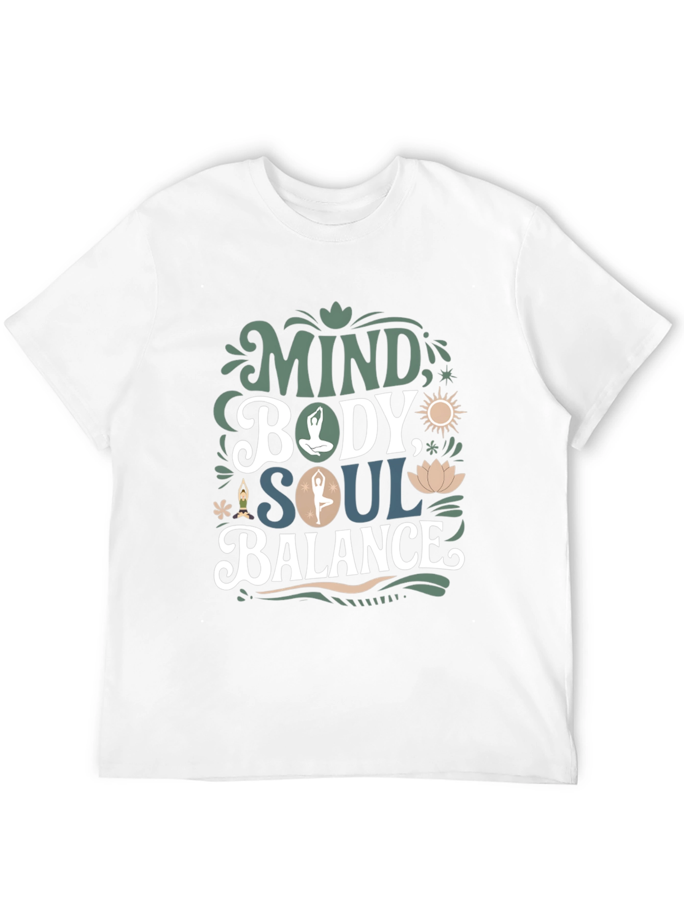 Mind Body Soul Balance T-Shirt - Mens Black Tee