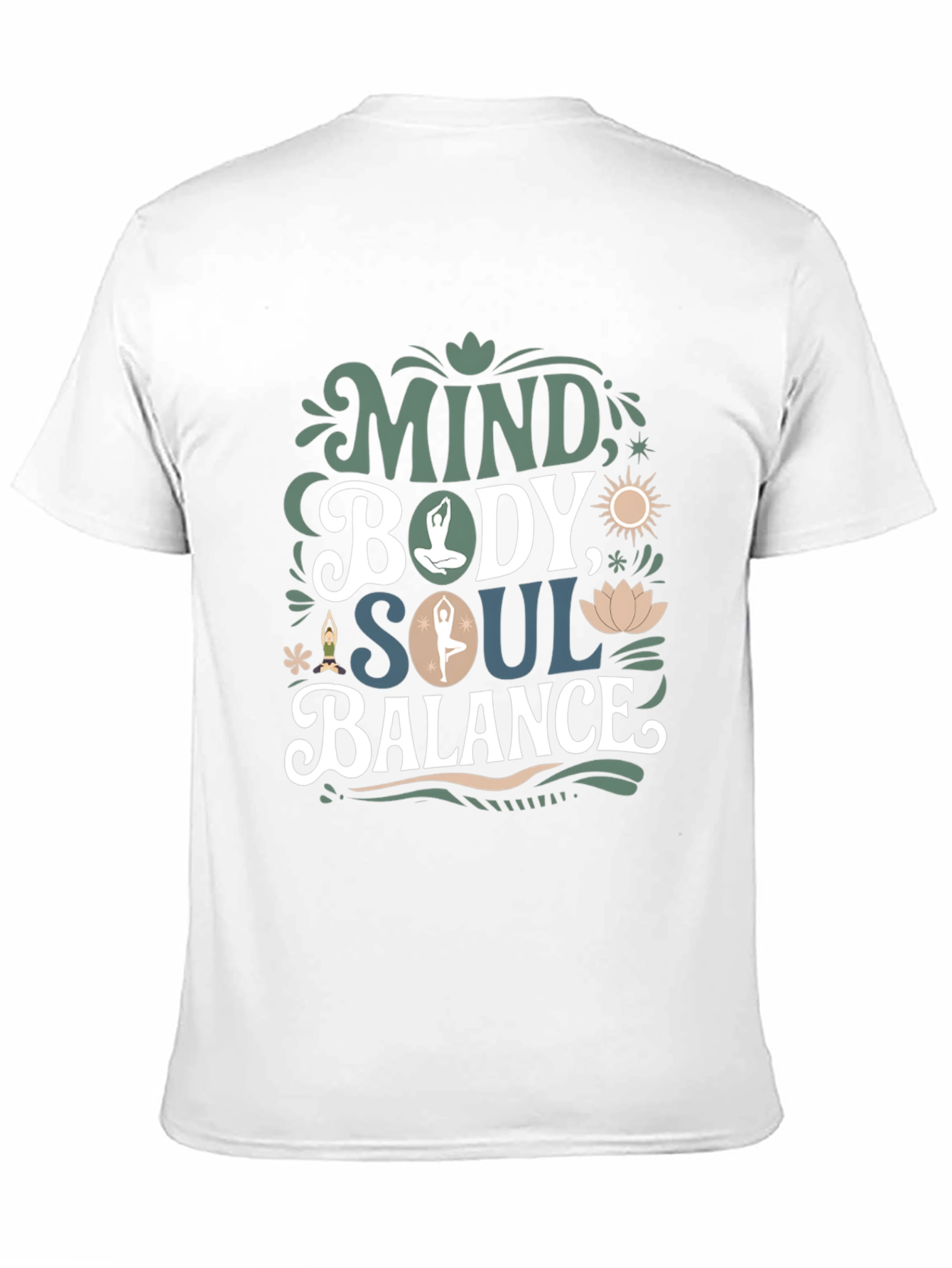Mind Body Soul Balance T-Shirt - Mens Black Tee