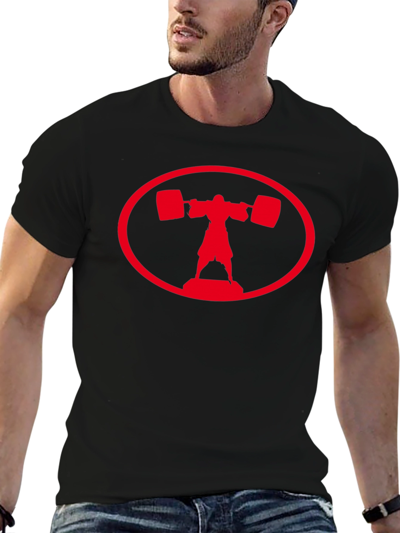Weightlifter Graphic T-Shirt - Black