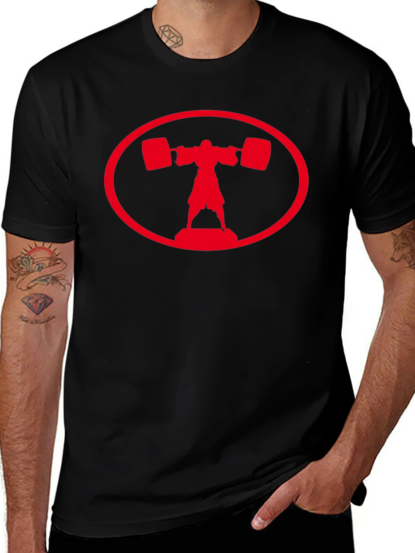 Weightlifter Graphic T-Shirt - Black