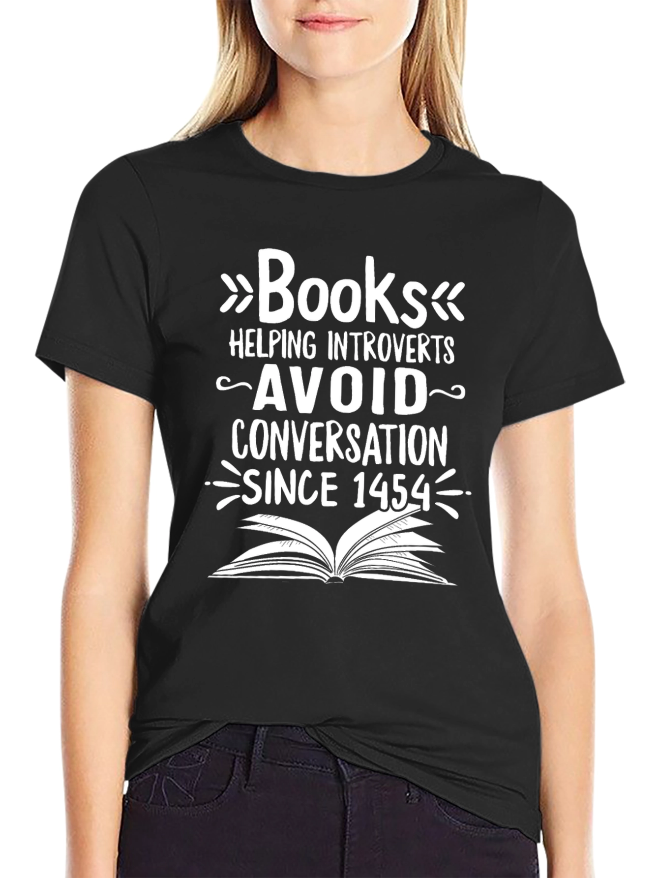 Introvert Books T-Shirt: Avoid Conversation Since 1454