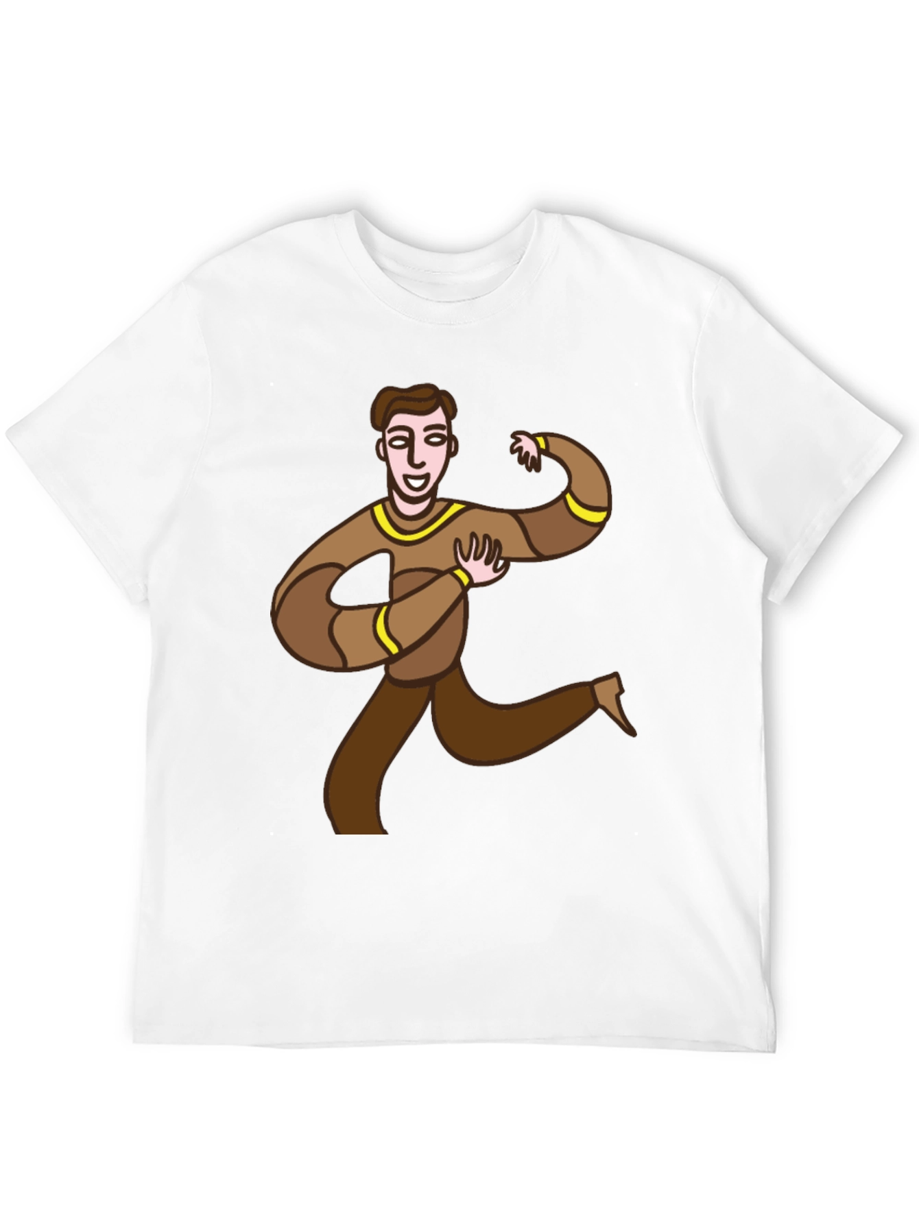 Fun Cartoon Man Graphic Tee - Black Casual T-Shirt