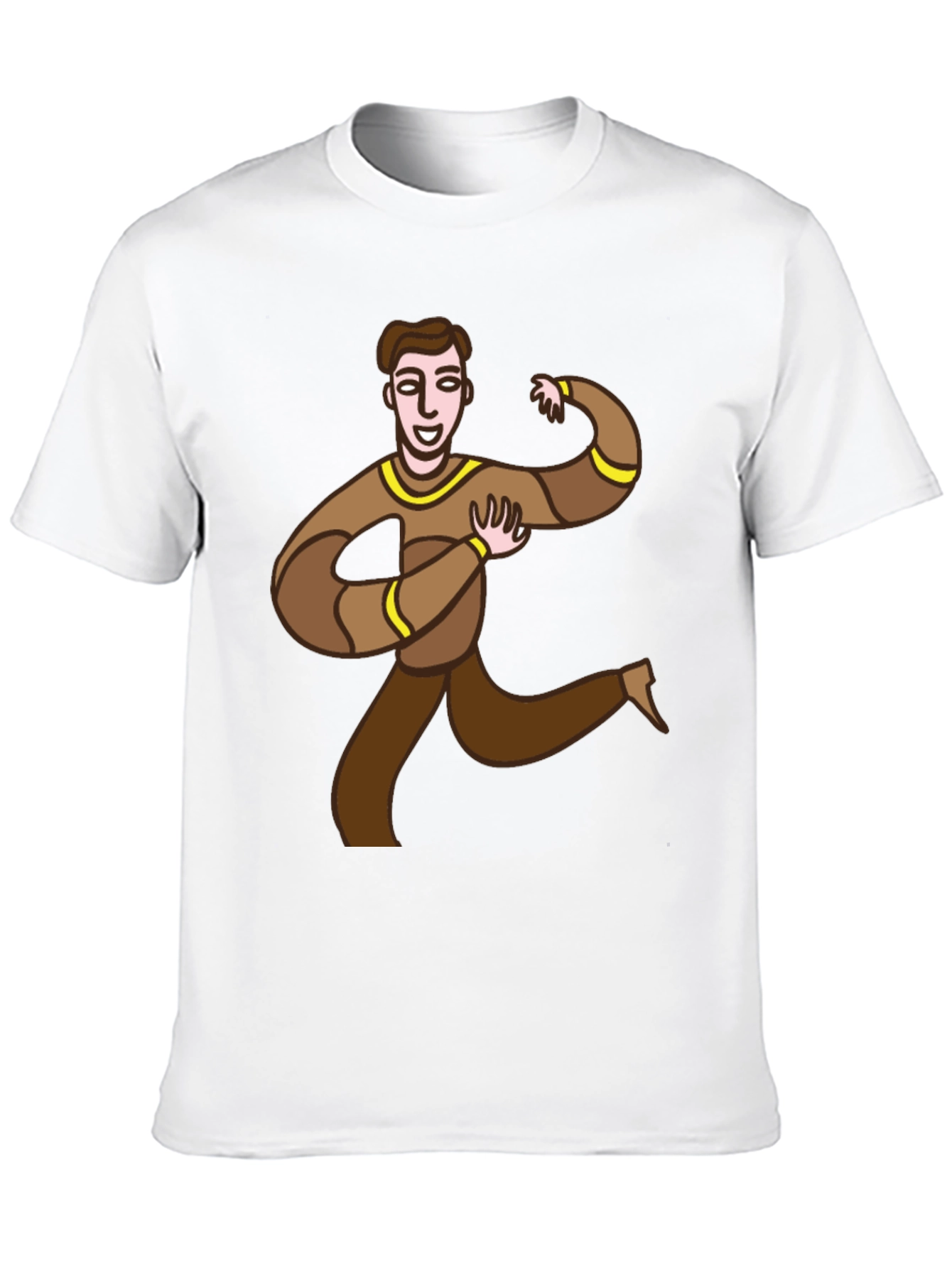 Fun Cartoon Man Graphic Tee - Black Casual T-Shirt