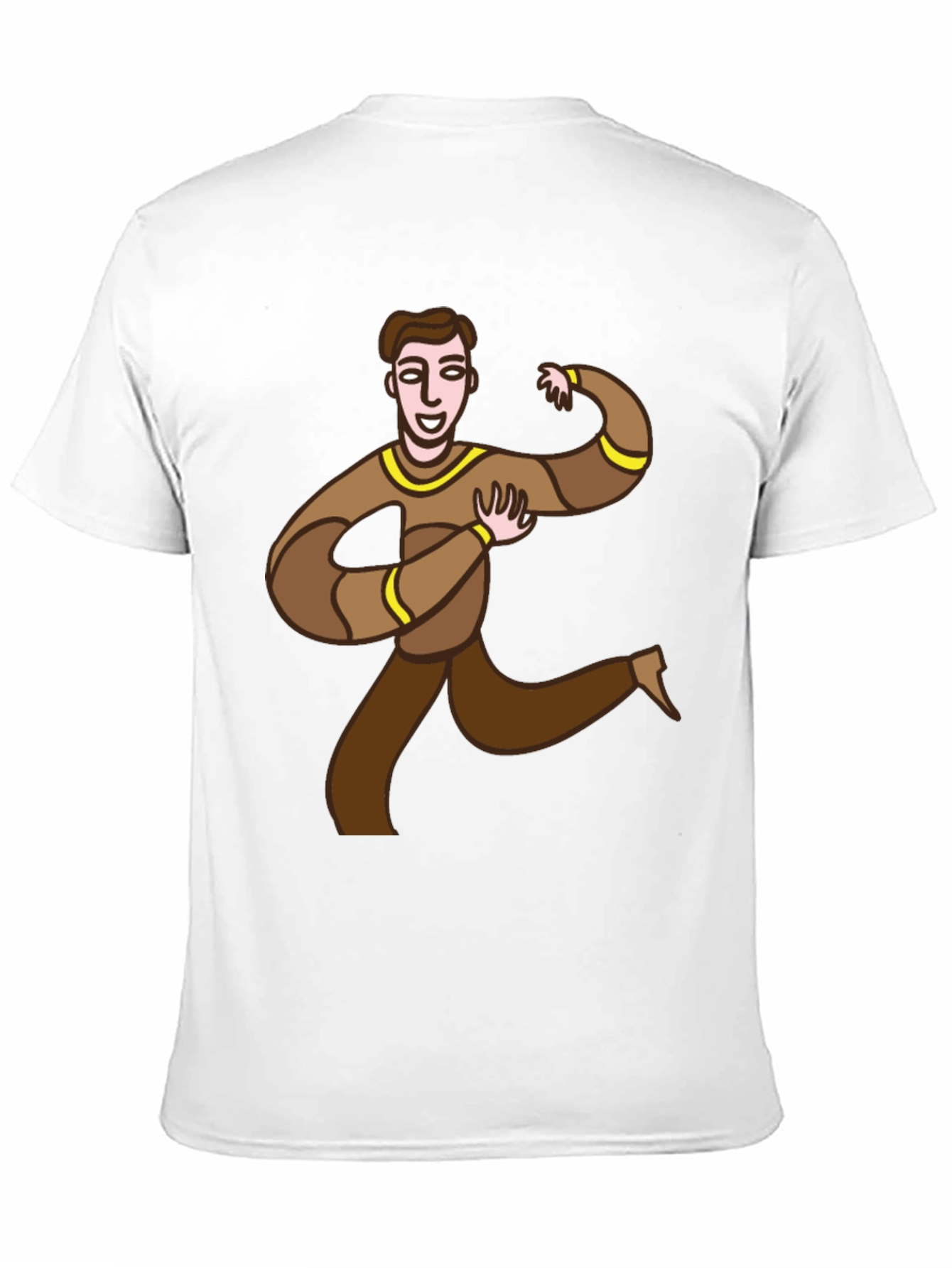 Fun Cartoon Man Graphic Tee - Black Casual T-Shirt