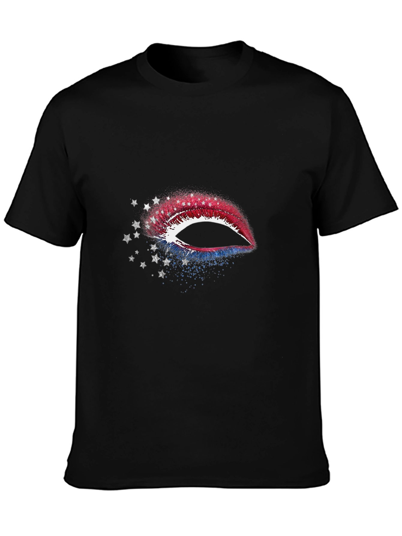 Patriotic Lips T-Shirt - USA Flag Graphic Tee