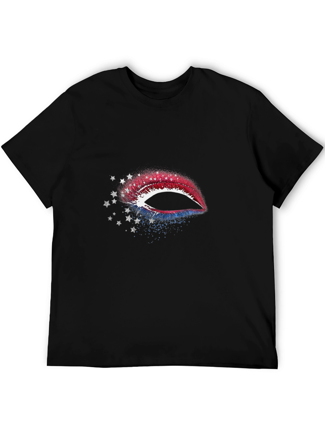 Patriotic Lips T-Shirt - USA Flag Graphic Tee
