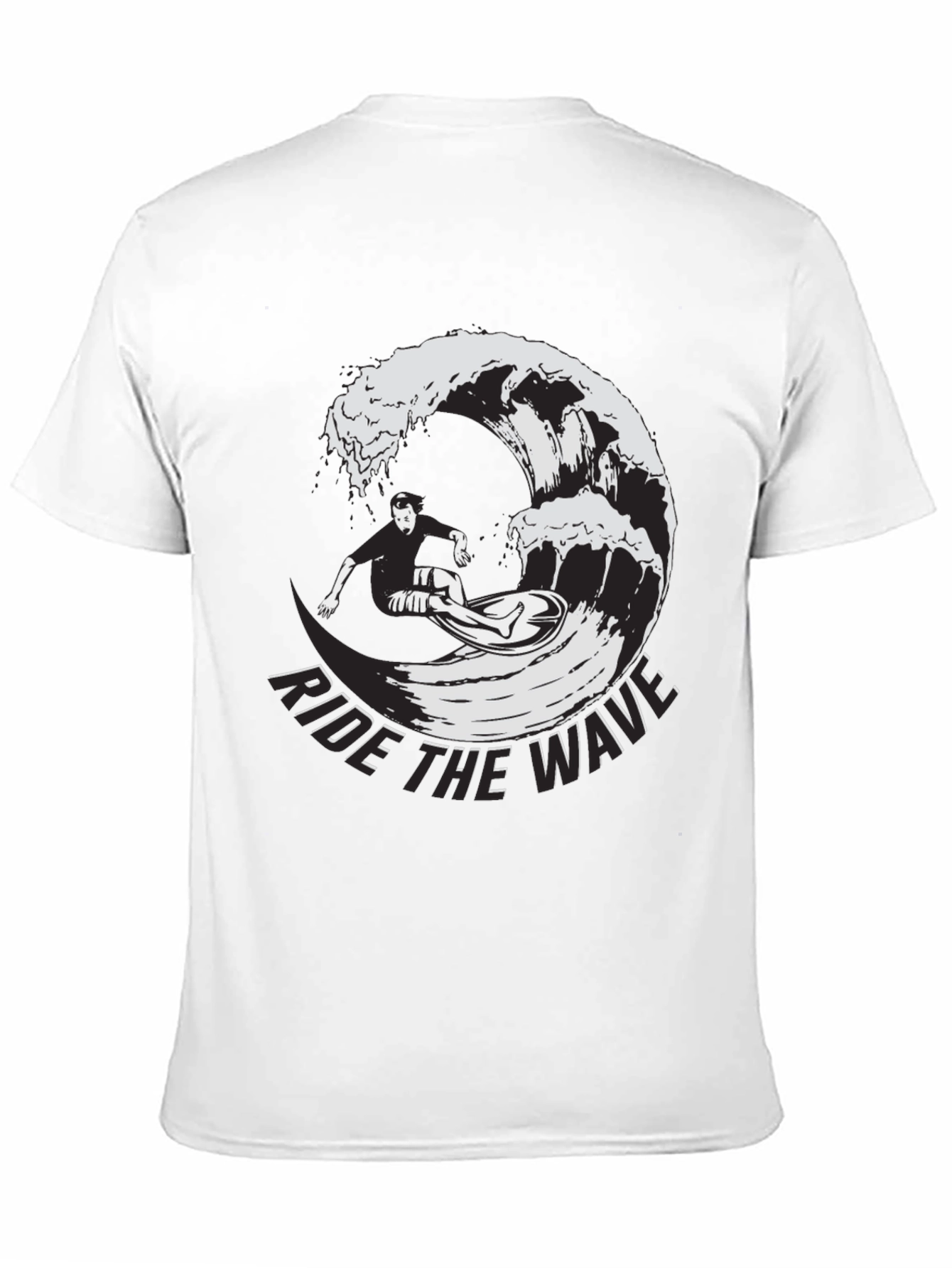 Ride The Wave Black Graphic T-Shirt