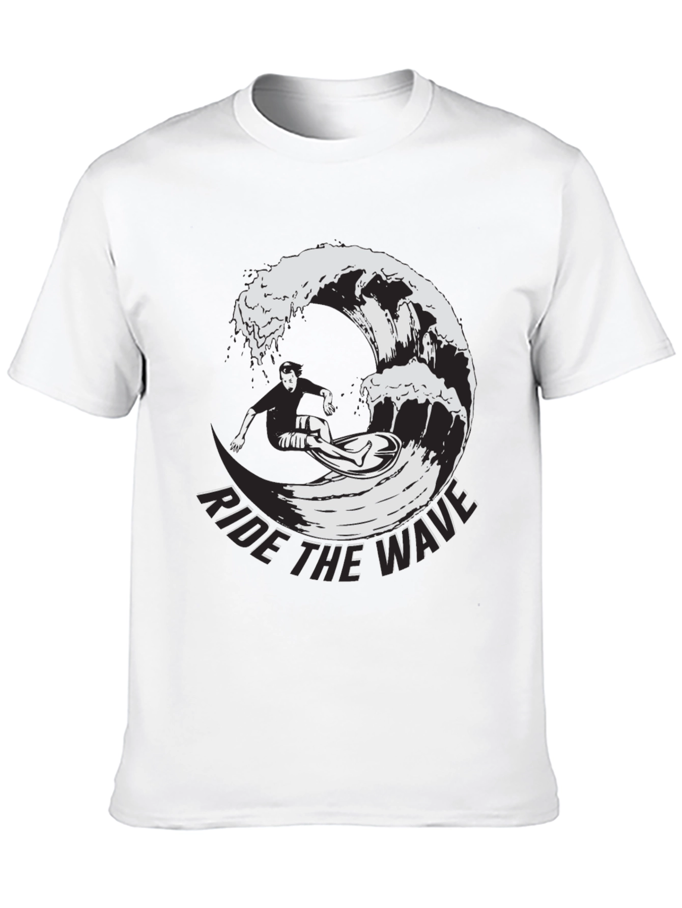 Ride The Wave Black Graphic T-Shirt