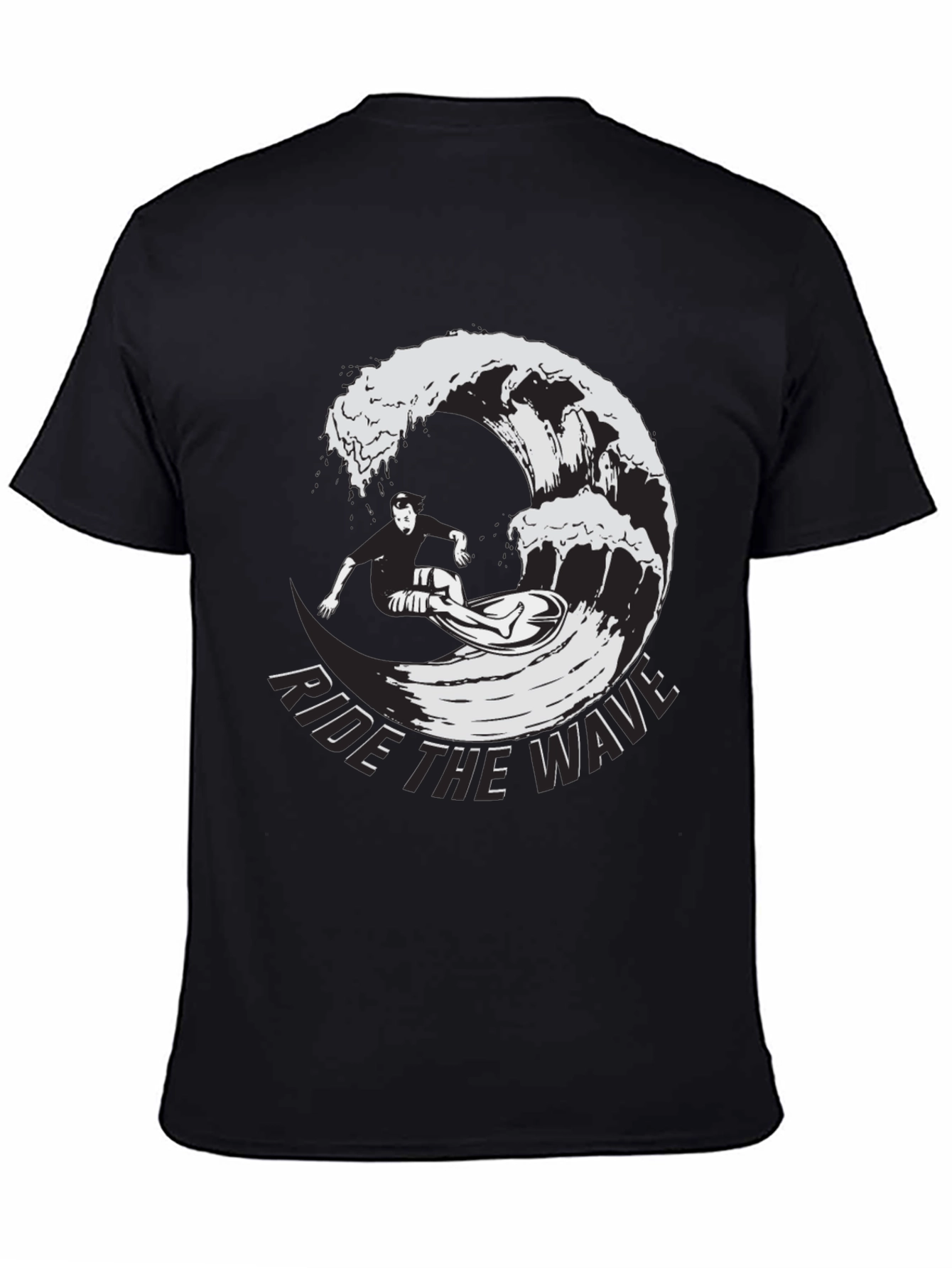 Ride The Wave Black Graphic T-Shirt
