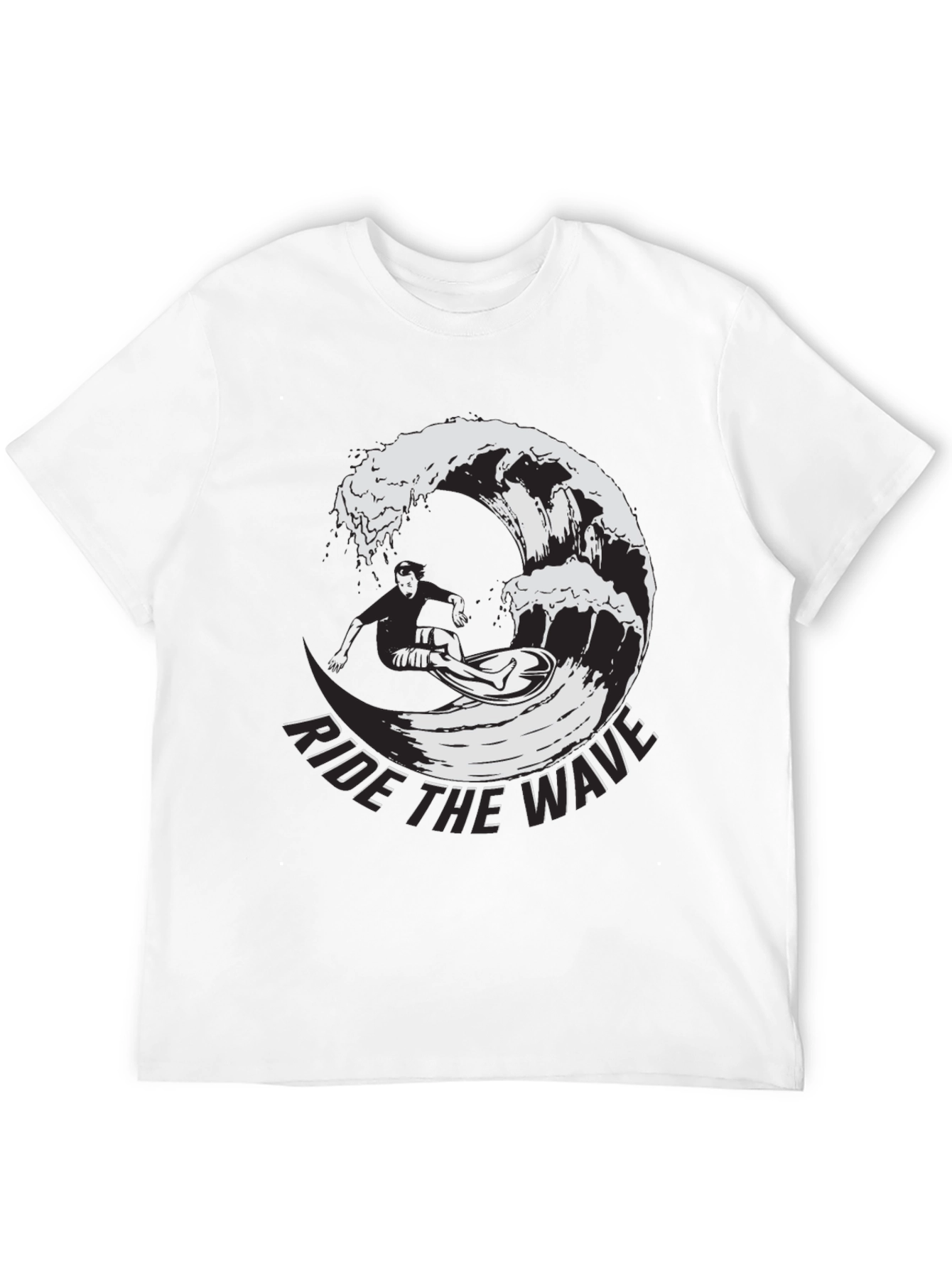 Ride The Wave Black Graphic T-Shirt