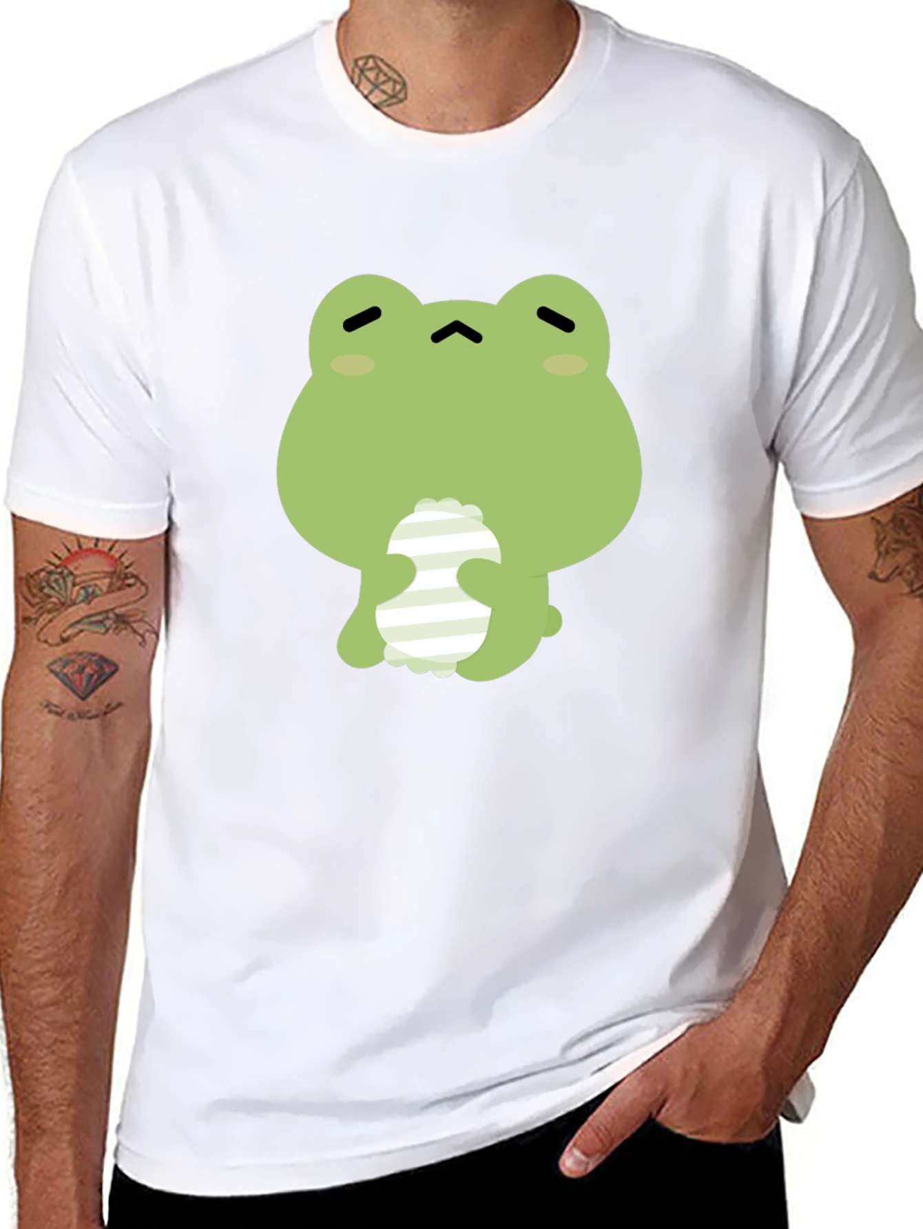Frog Graphic Print Black T-Shirt