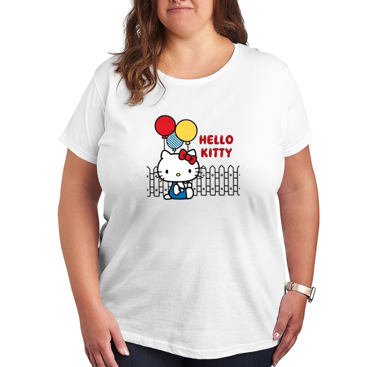 Balloon Party Hello Kitty Vintage Vibe Plus?Size Women T?Shirt