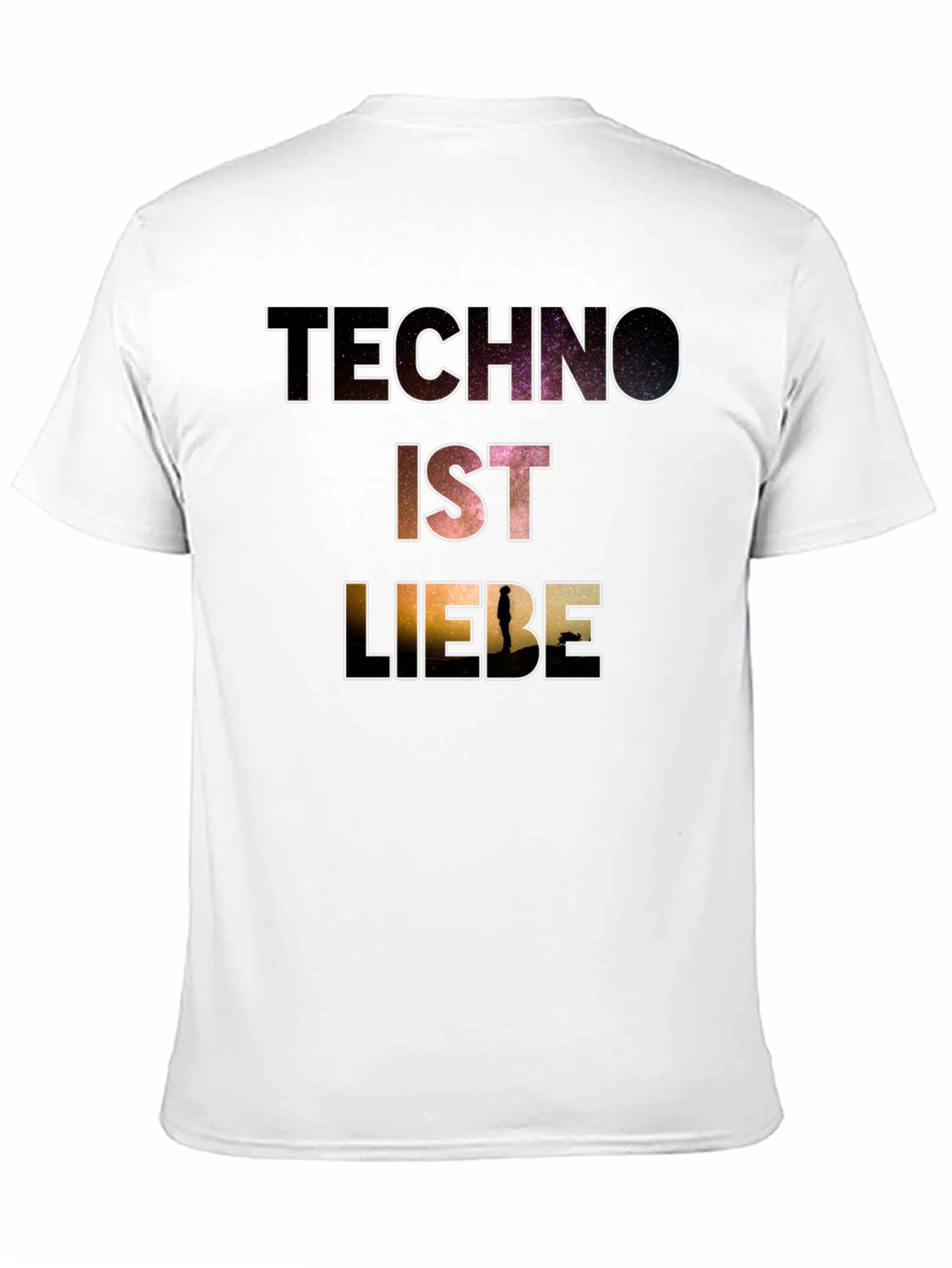Techno Ist Liebe T-Shirt - Galaxy Design