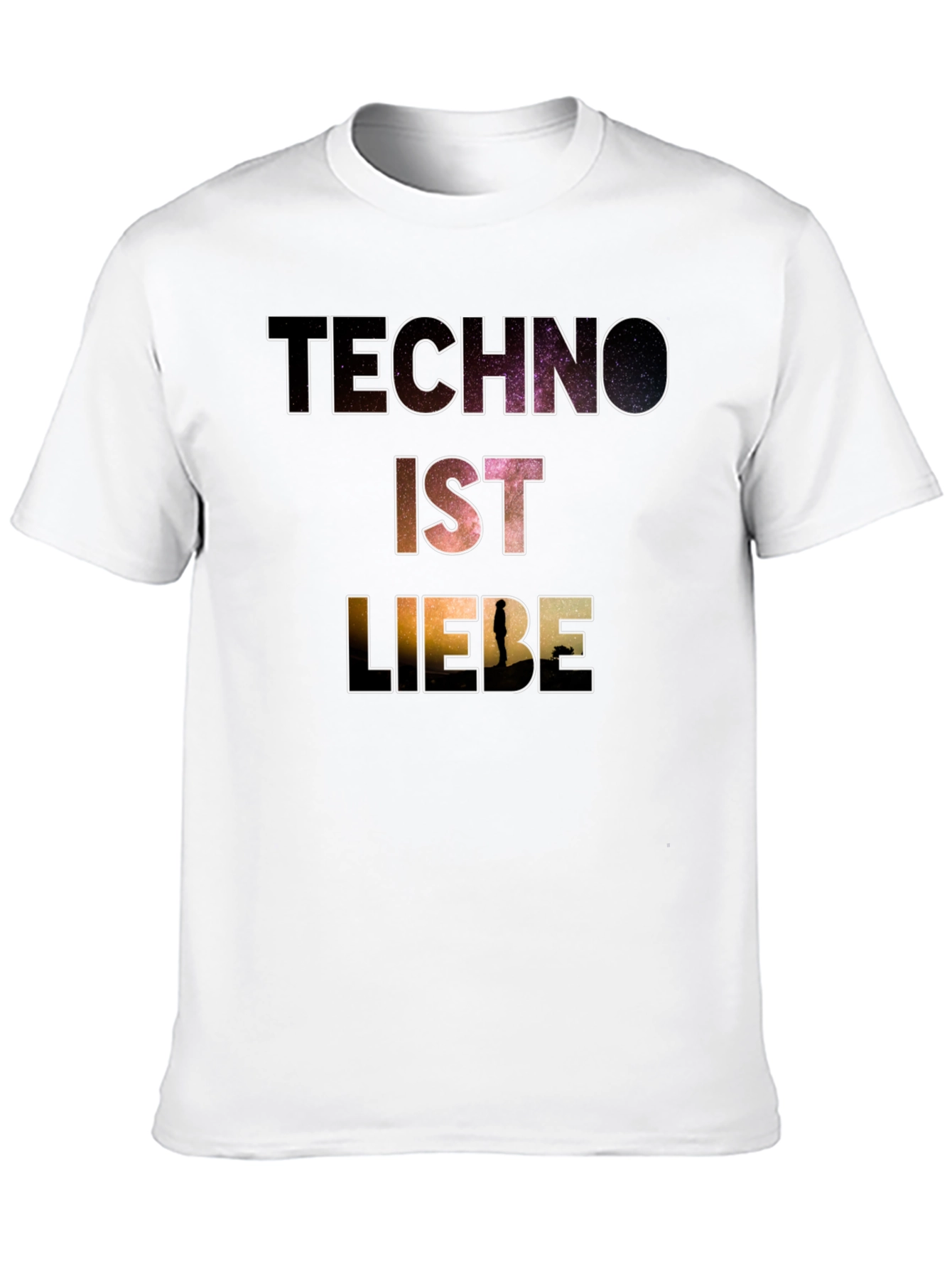 Techno Ist Liebe T-Shirt - Galaxy Design