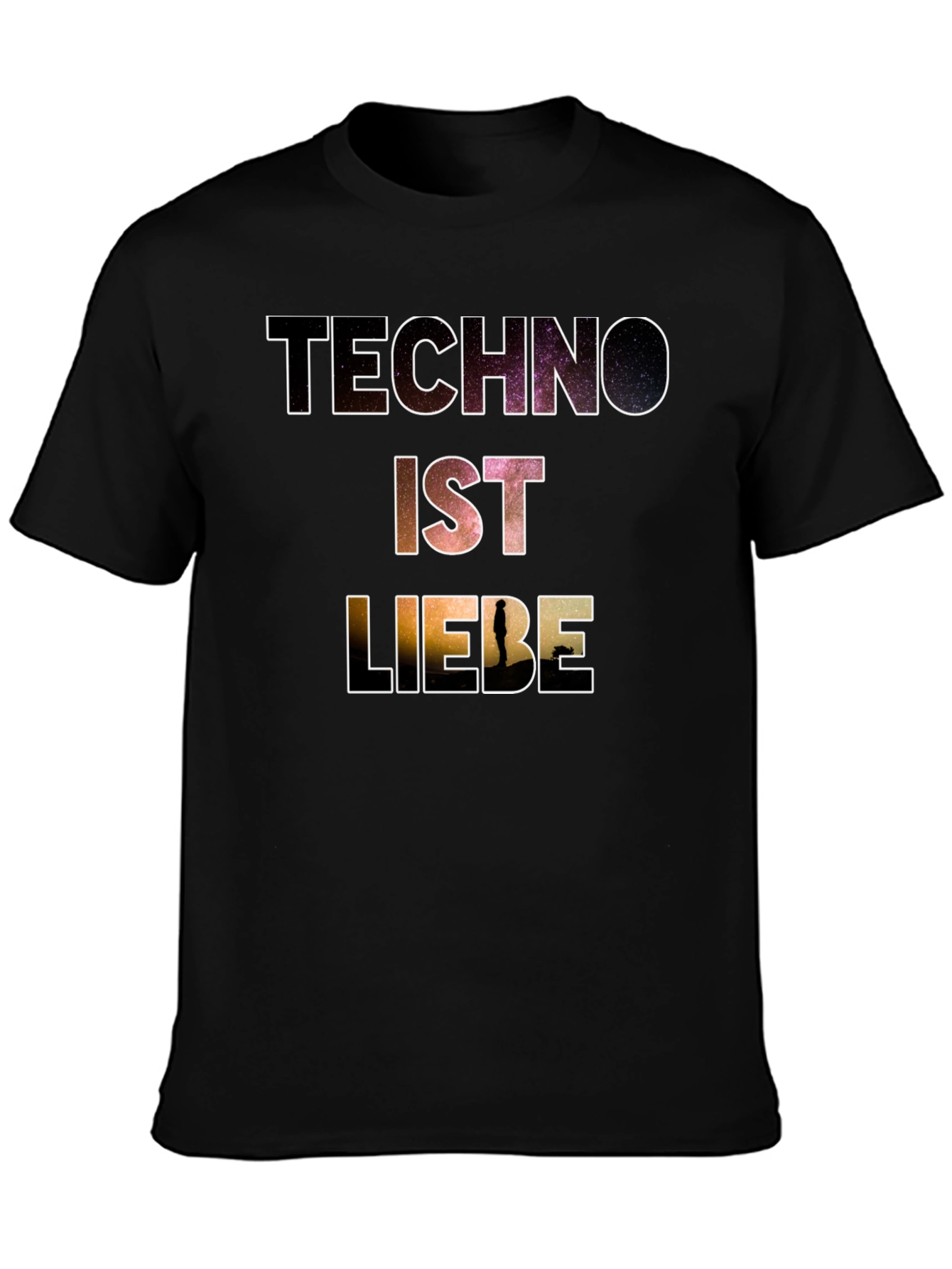 Techno Ist Liebe T-Shirt - Galaxy Design