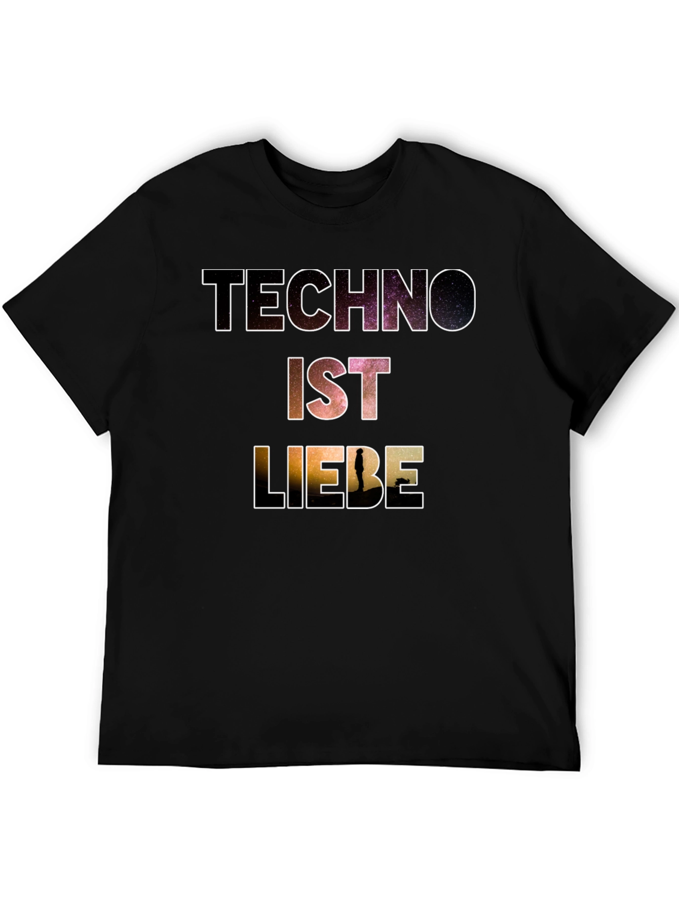 Techno Ist Liebe T-Shirt - Galaxy Design