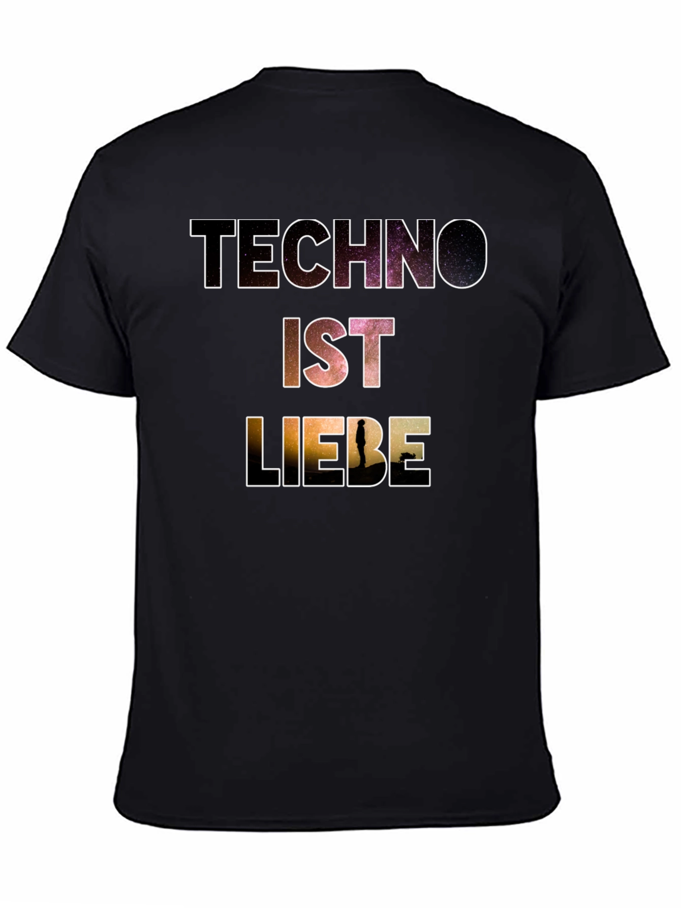 Techno Ist Liebe T-Shirt - Galaxy Design