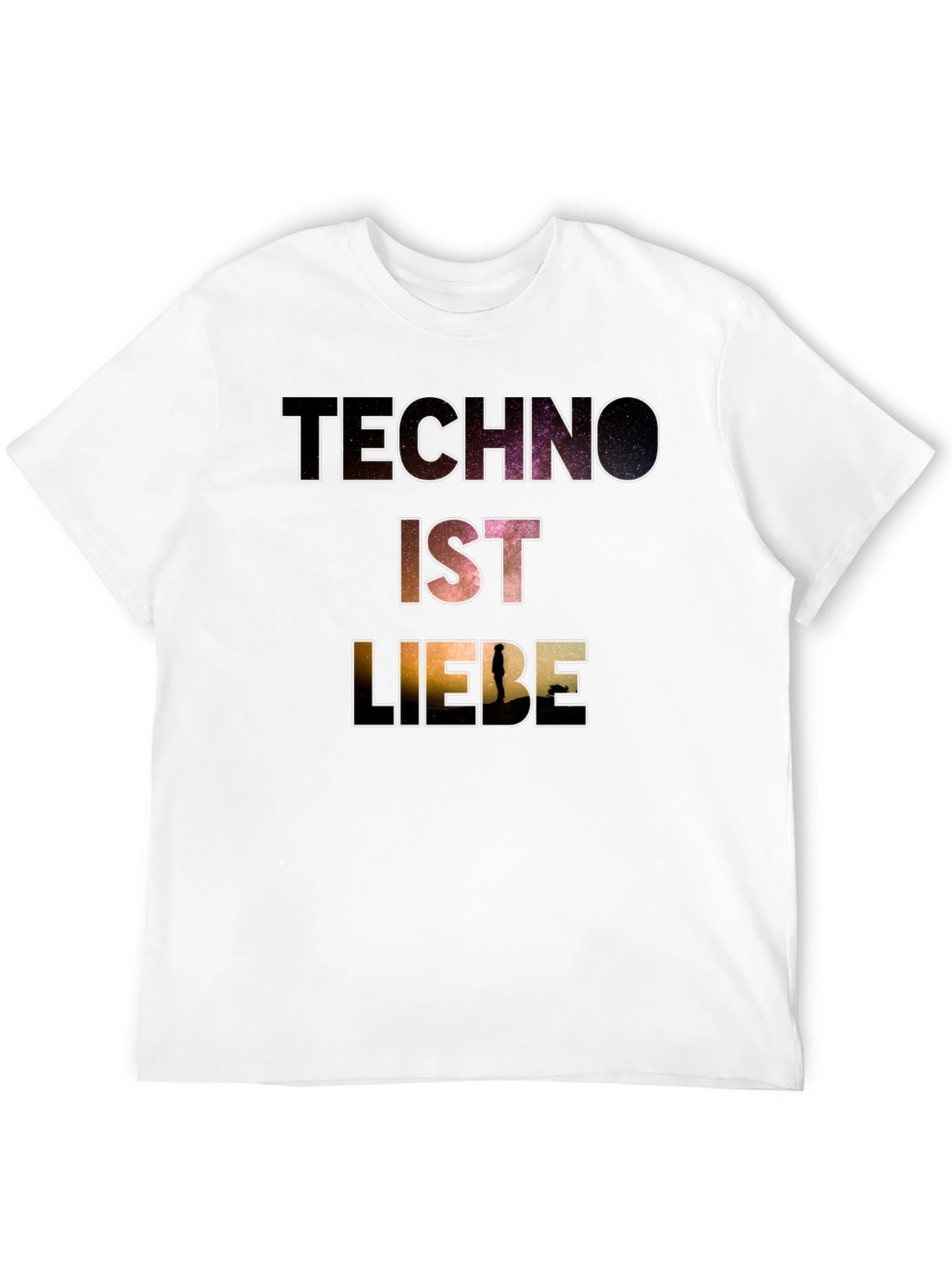 Techno Ist Liebe T-Shirt - Galaxy Design