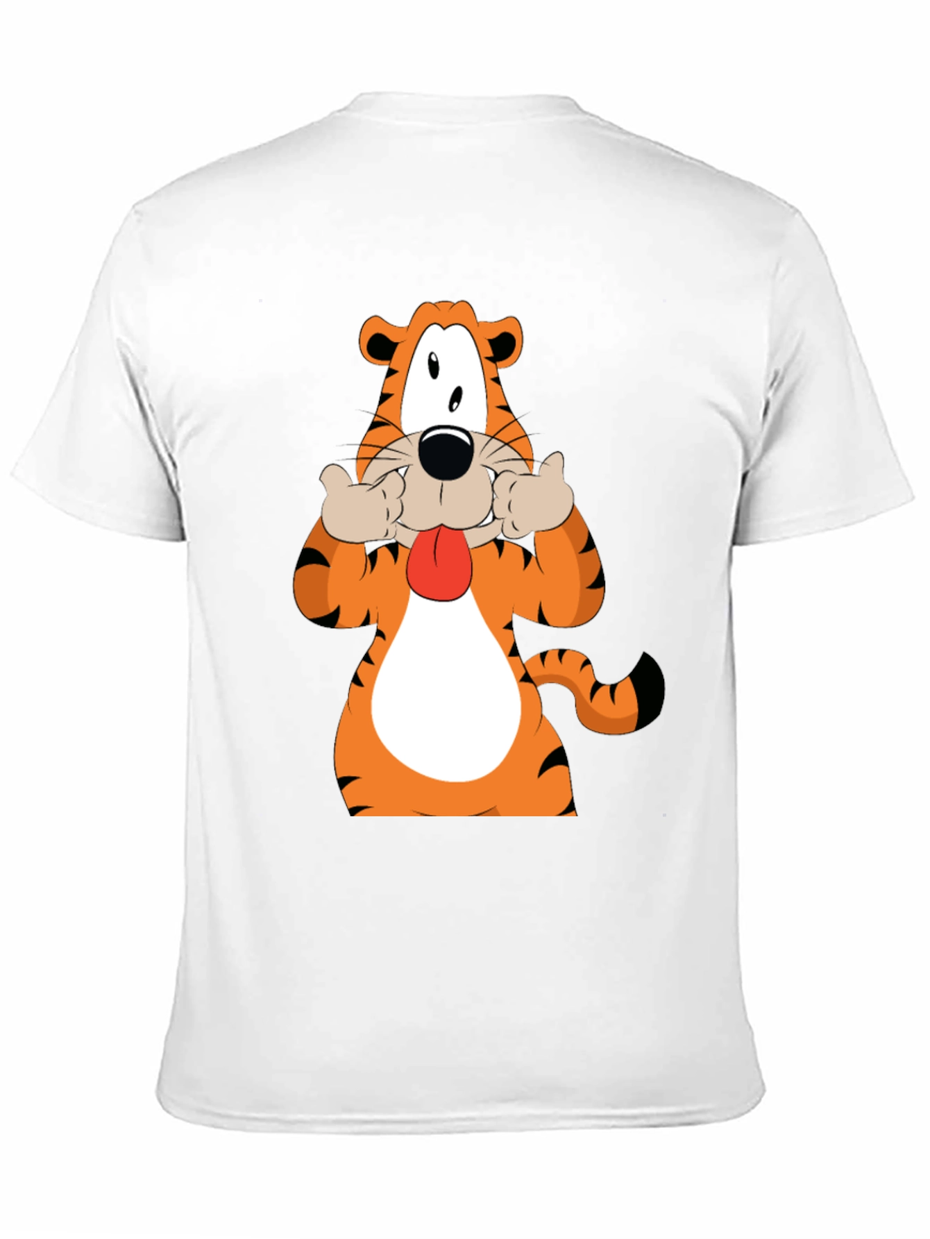 Funny Cartoon Tiger Graphic Black T-Shirt