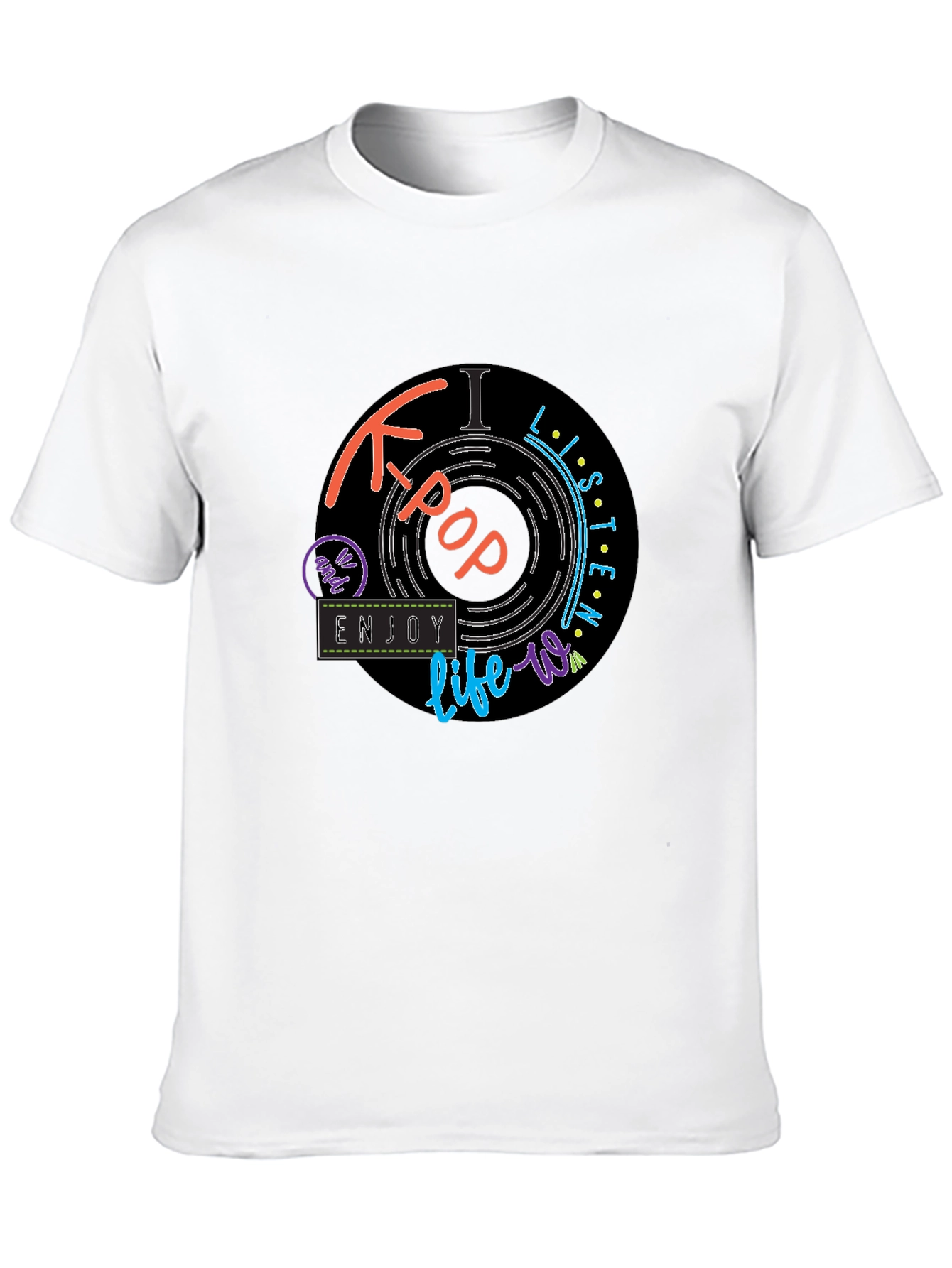 K-Pop Vinyl Record Design T-Shirt