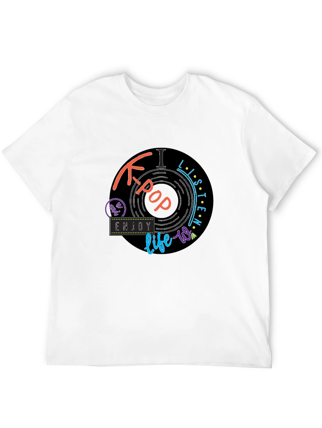 K-Pop Vinyl Record Design T-Shirt