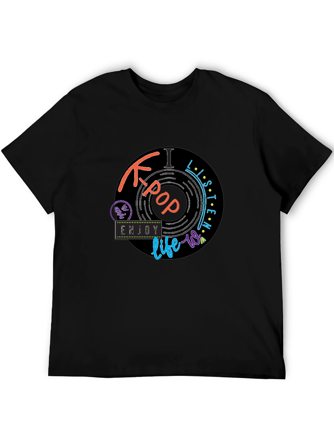 K-Pop Vinyl Record Design T-Shirt