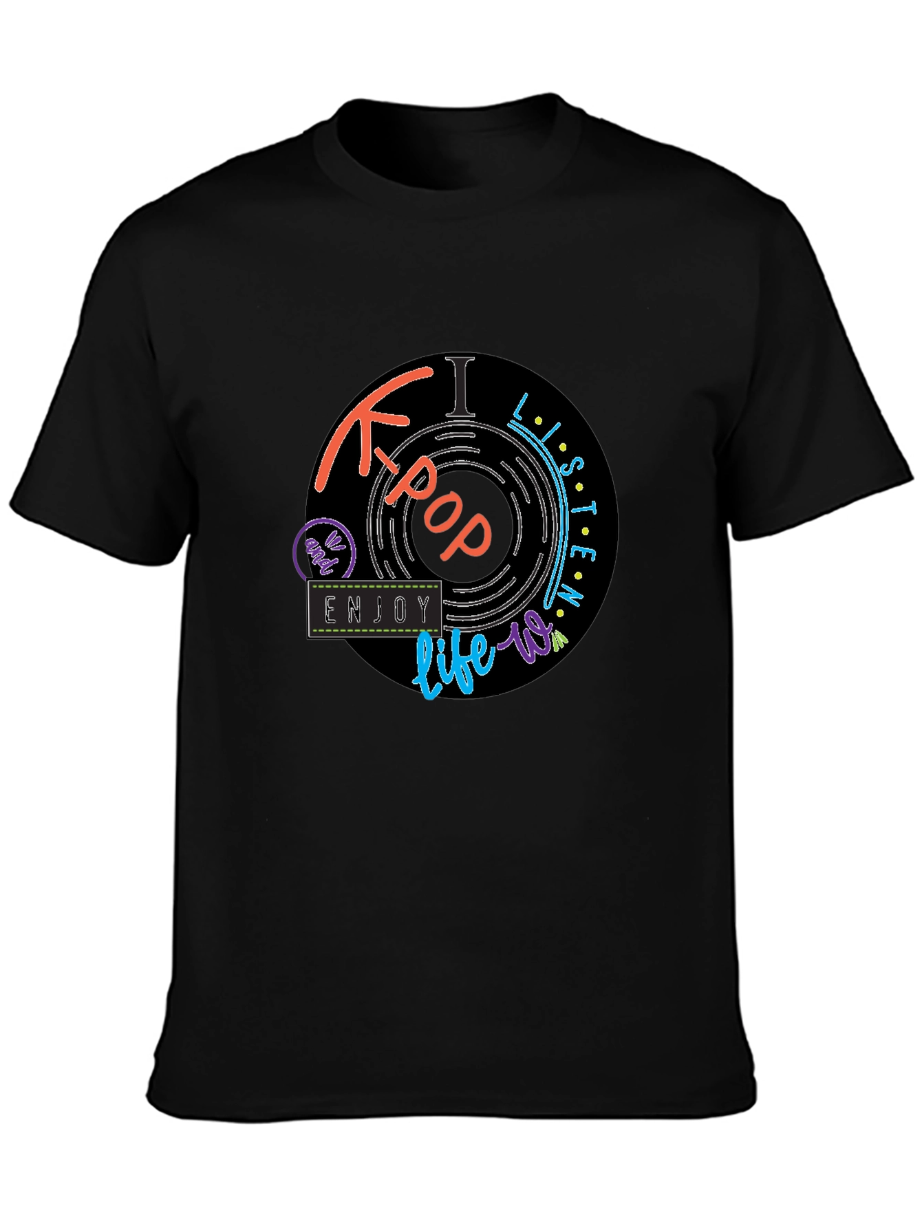 K-Pop Vinyl Record Design T-Shirt