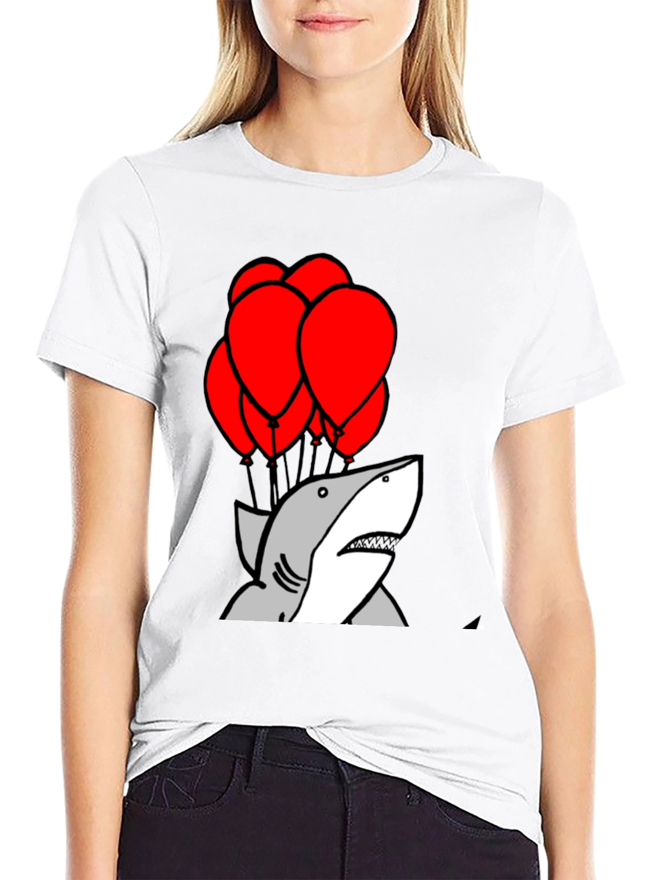 Shark With Balloons Graphic T-Shirt
