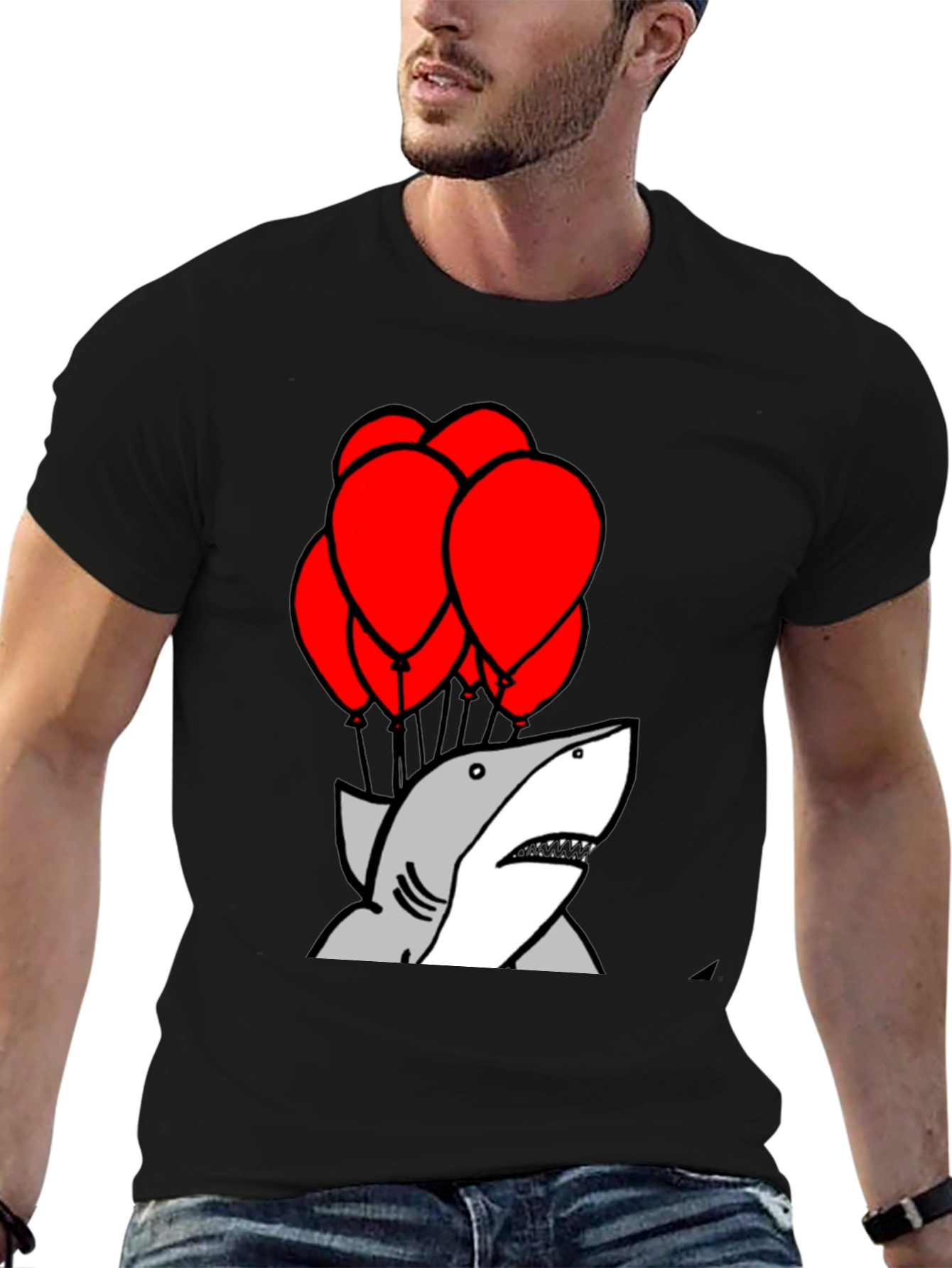 Shark With Balloons Graphic T-Shirt