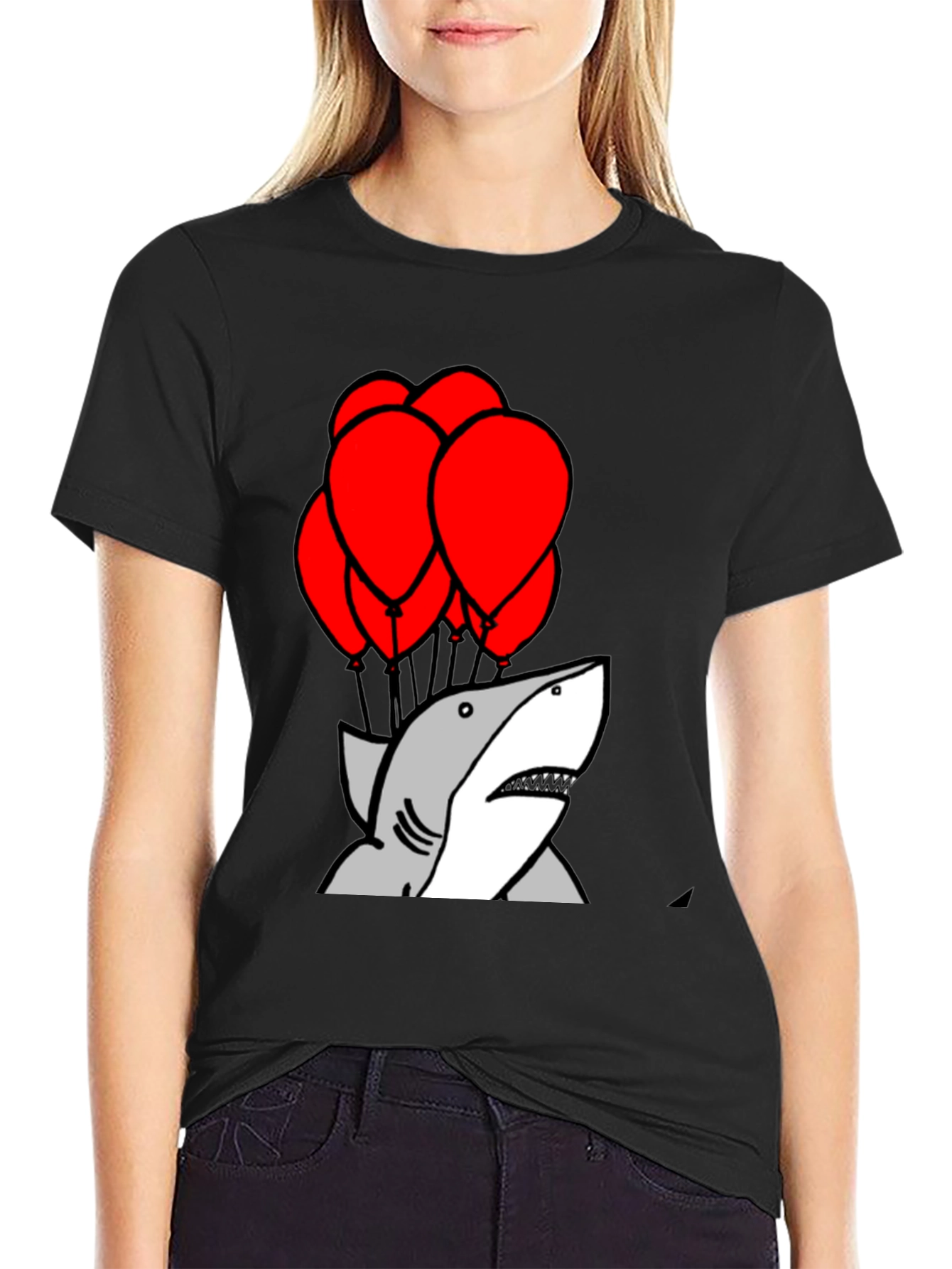 Shark With Balloons Graphic T-Shirt