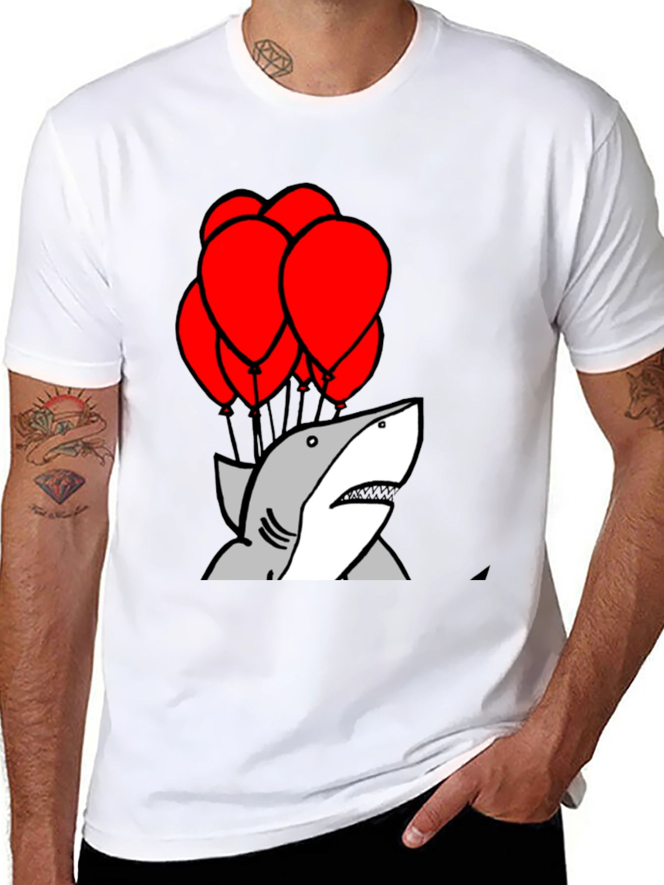 Shark With Balloons Graphic T-Shirt