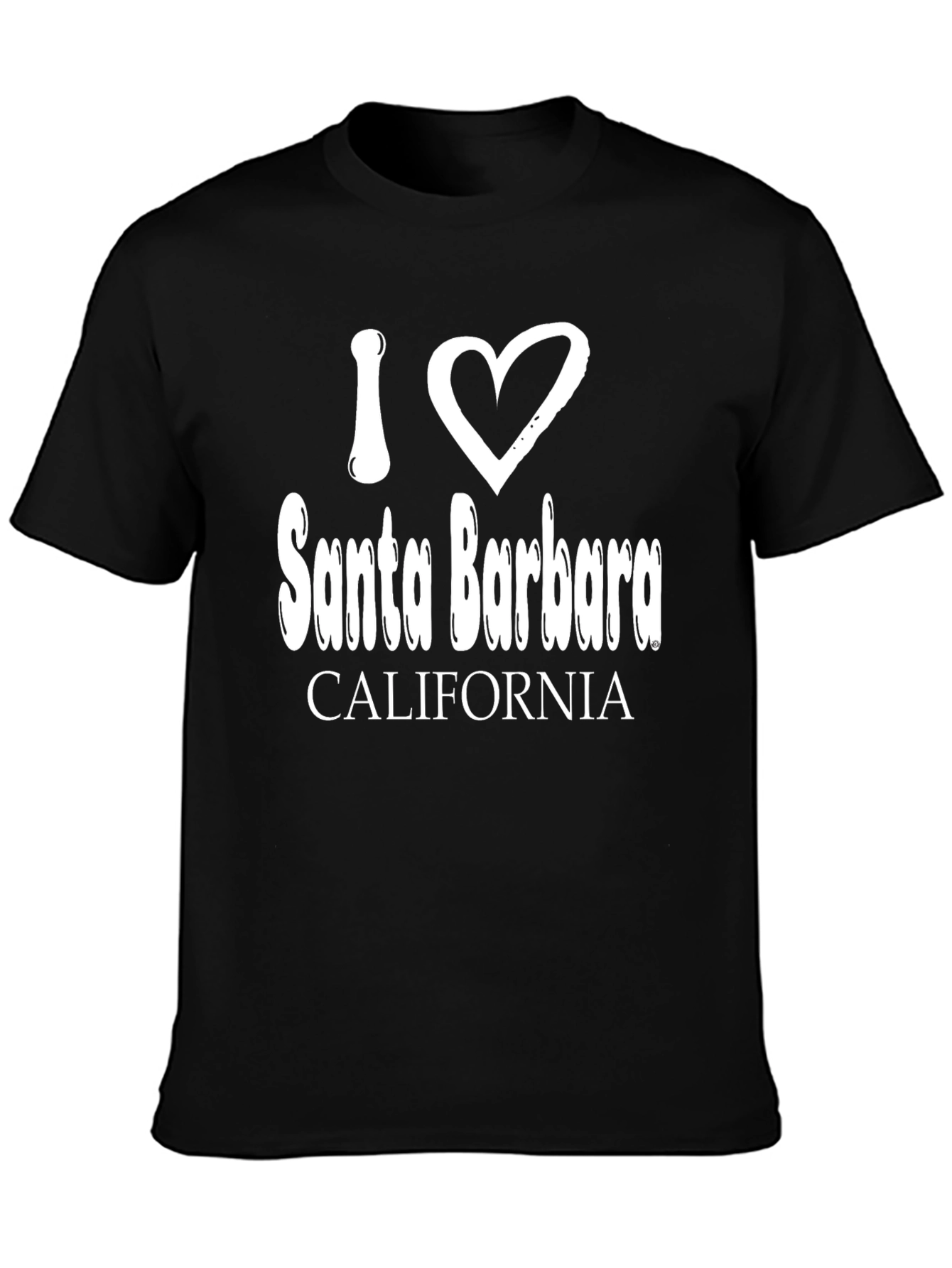 I Love Santa Barbara Black T-Shirt