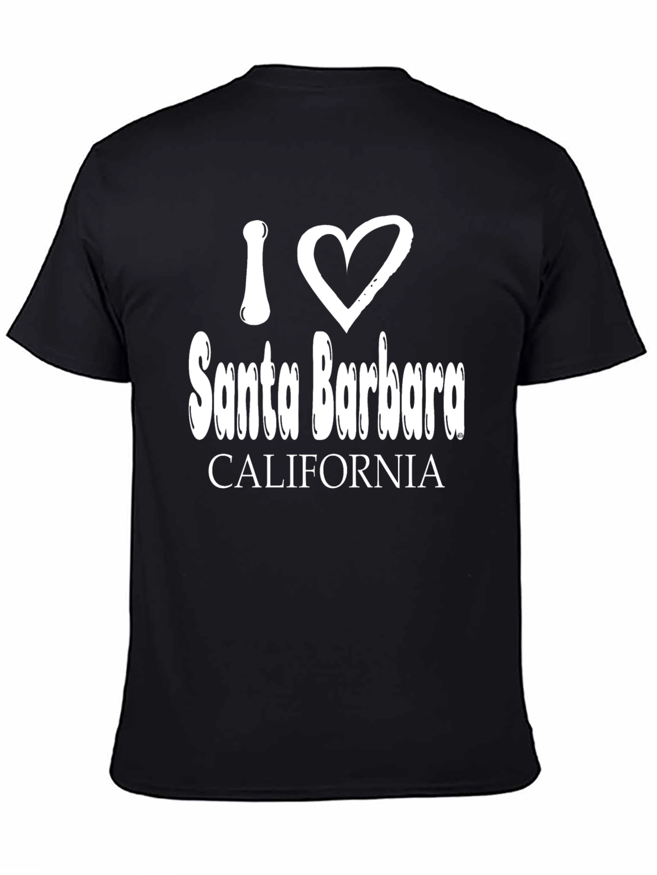 I Love Santa Barbara Black T-Shirt