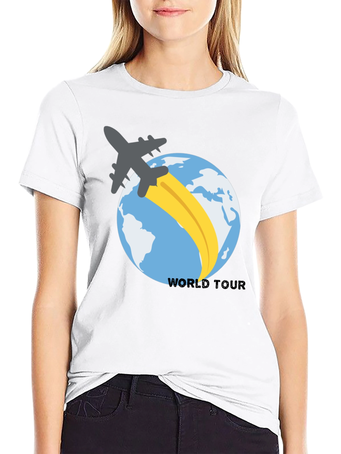 World Tour Plane Graphic Tee - Black