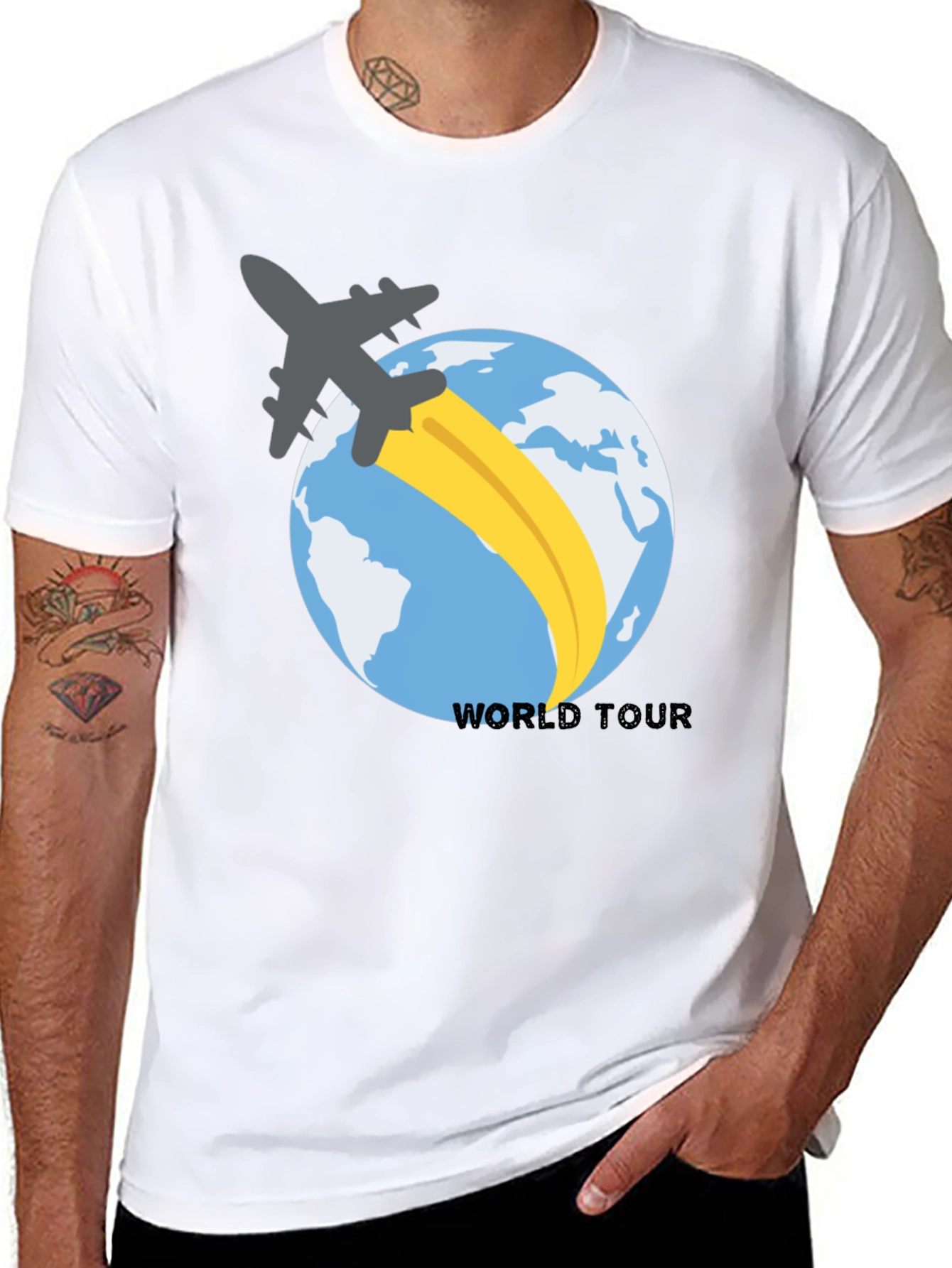 World Tour Plane Graphic Tee - Black