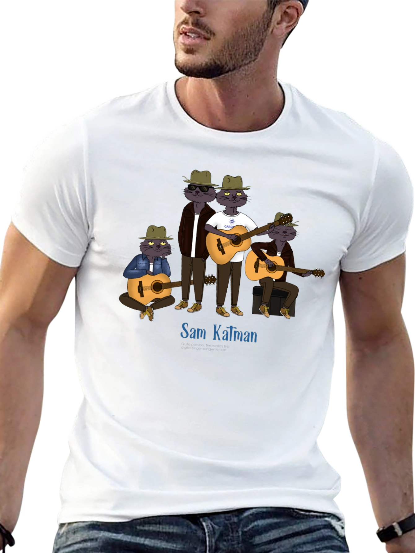 Sam Kalman Cat Band T-Shirt - Black