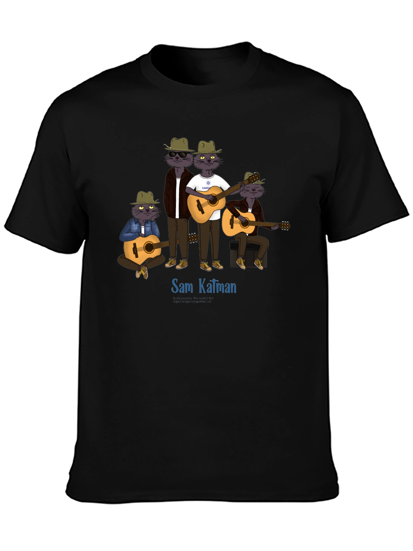 Sam Kalman Cat Band T-Shirt - Black