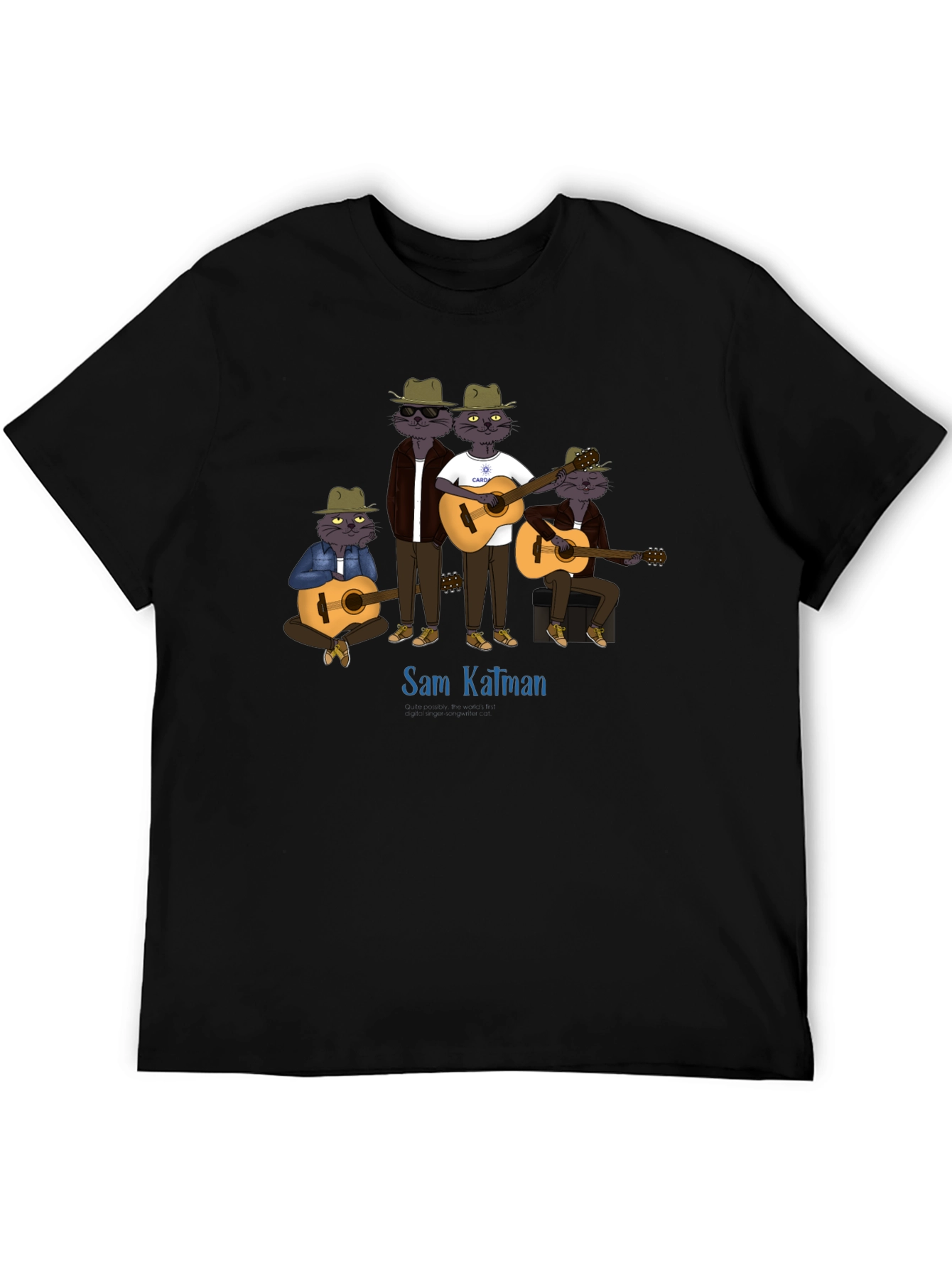 Sam Kalman Cat Band T-Shirt - Black