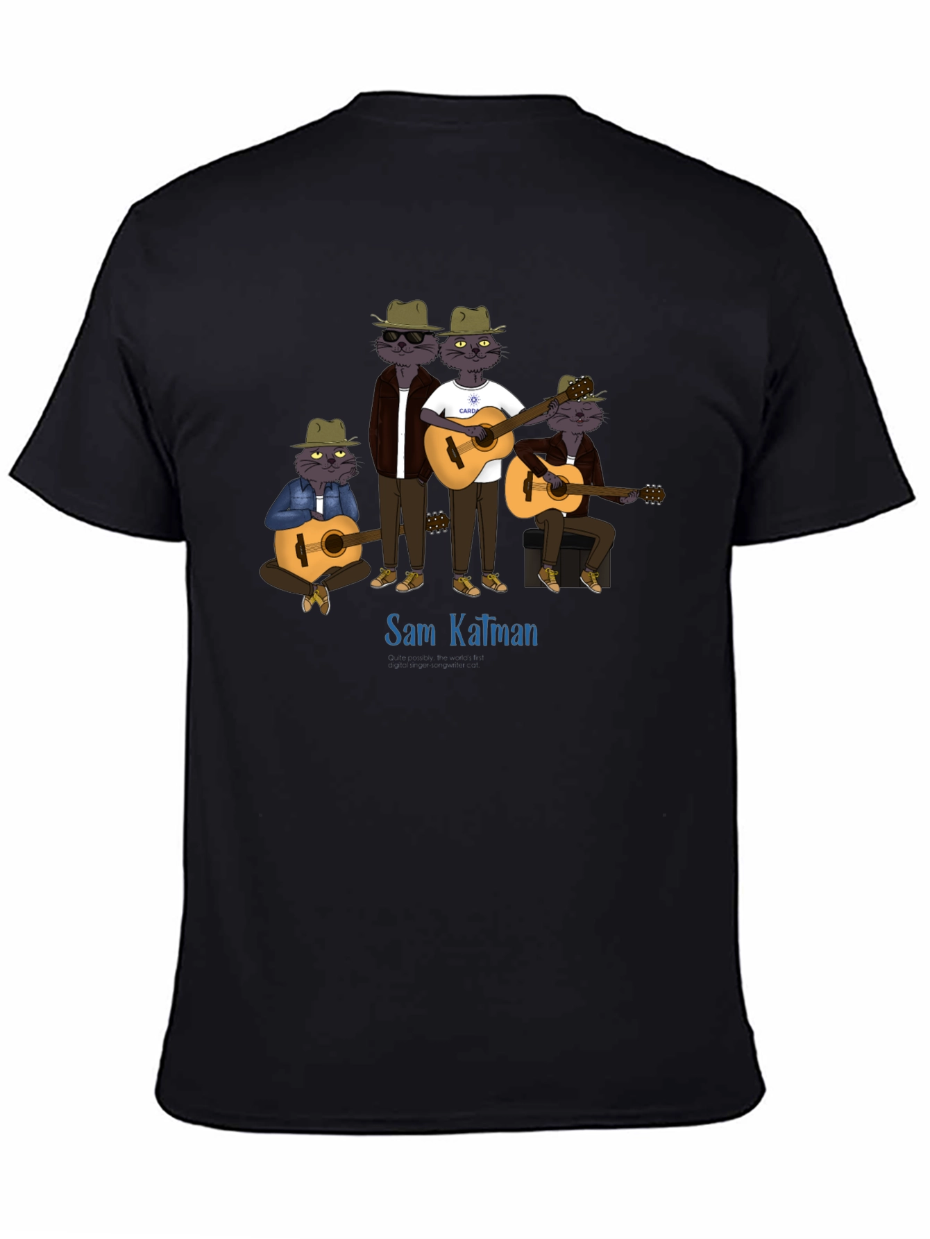 Sam Kalman Cat Band T-Shirt - Black