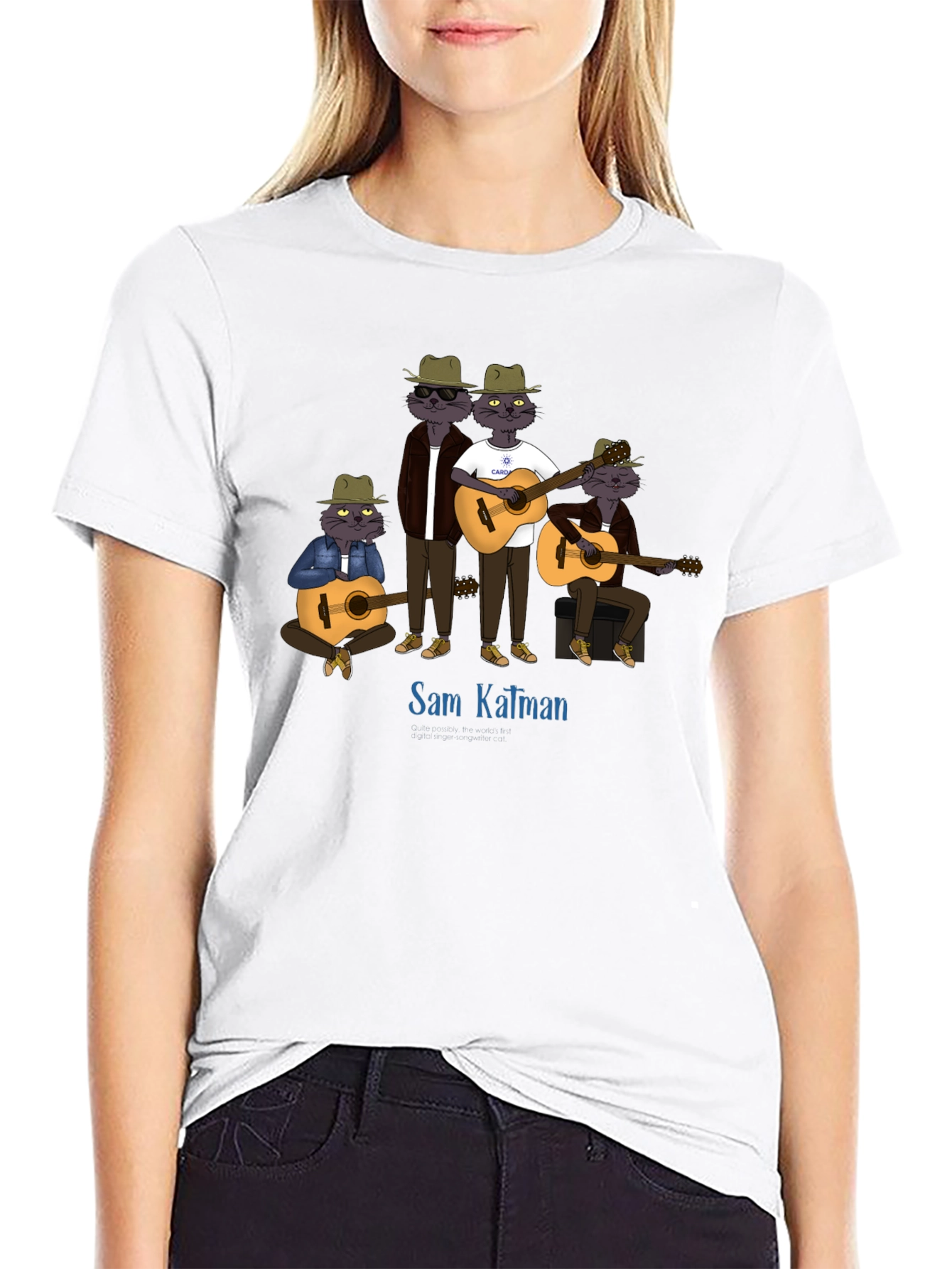 Sam Kalman Cat Band T-Shirt - Black