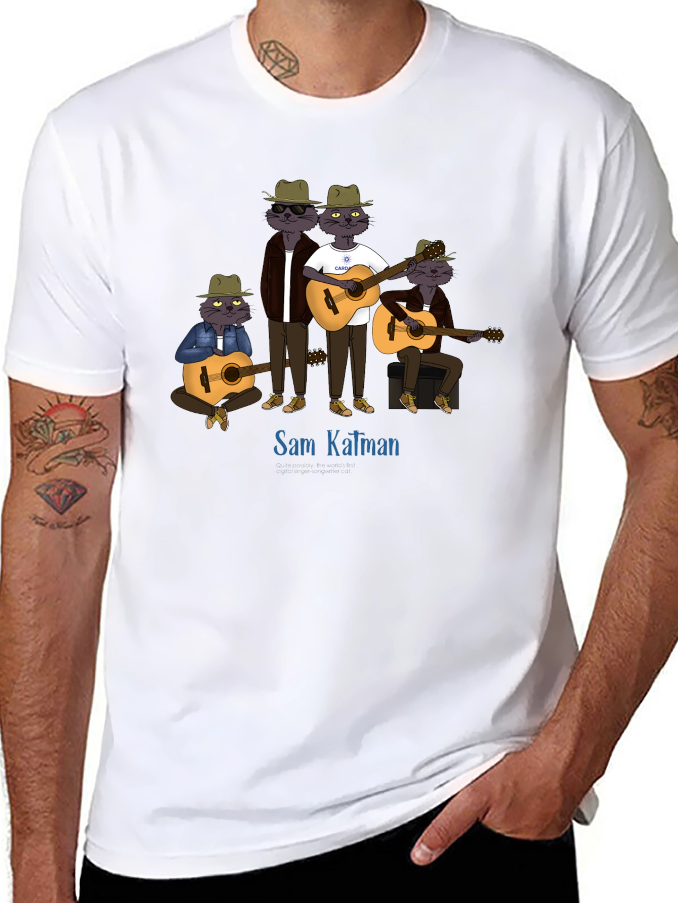 Sam Kalman Cat Band T-Shirt - Black