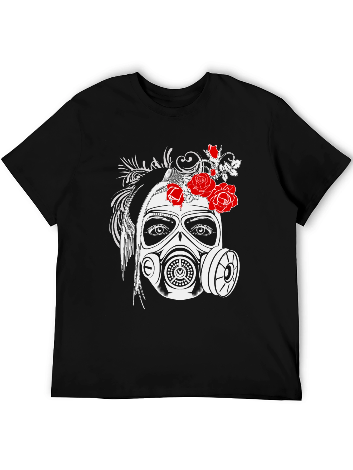 Gas Mask Girl Graphic Tee - Black T-Shirt