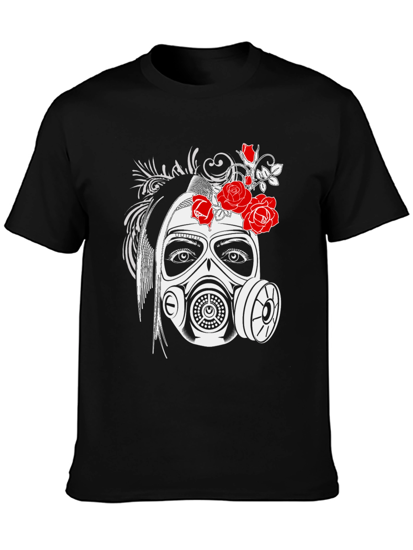 Gas Mask Girl Graphic Tee - Black T-Shirt