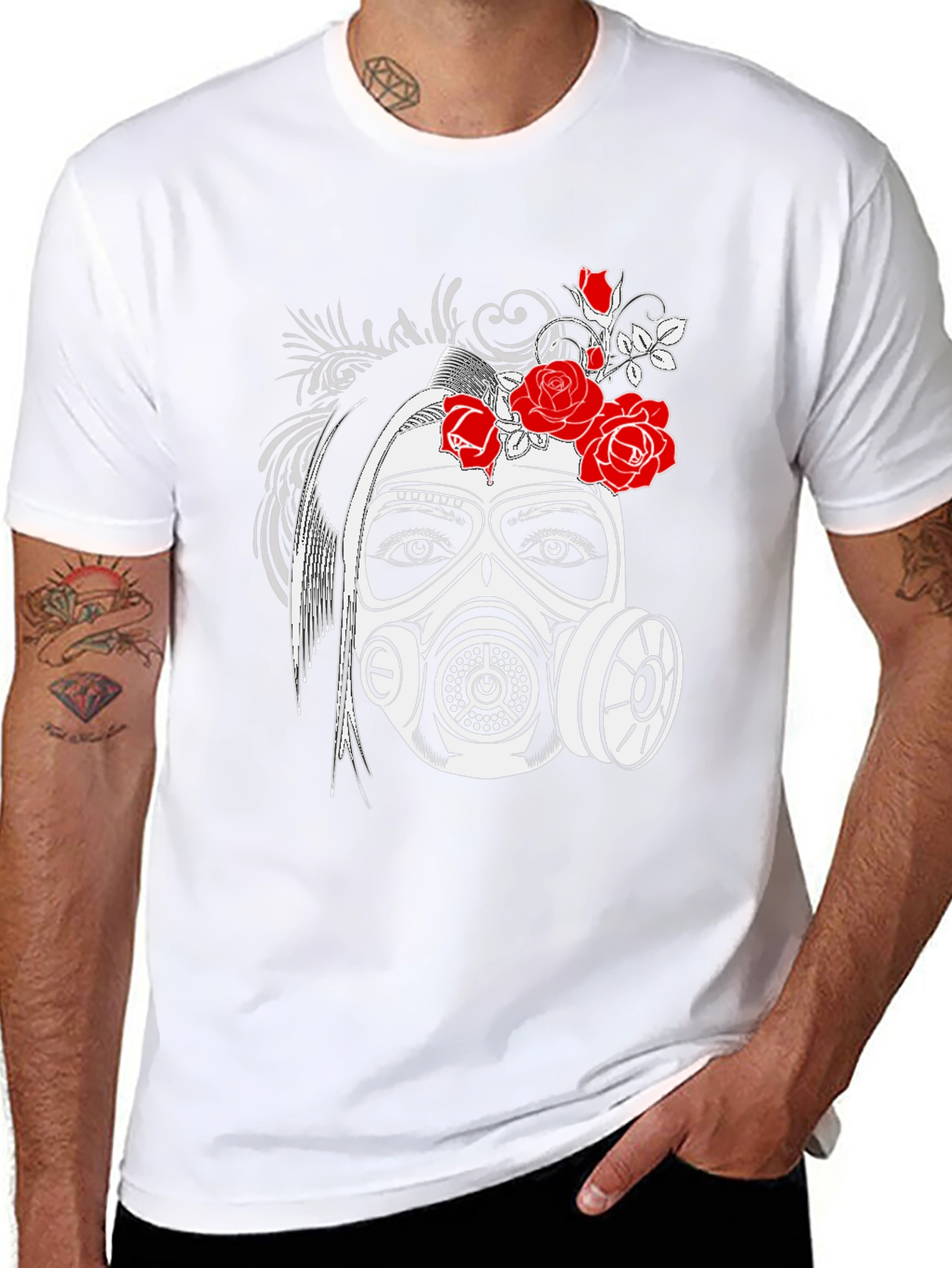 Gas Mask Girl Graphic Tee - Black T-Shirt